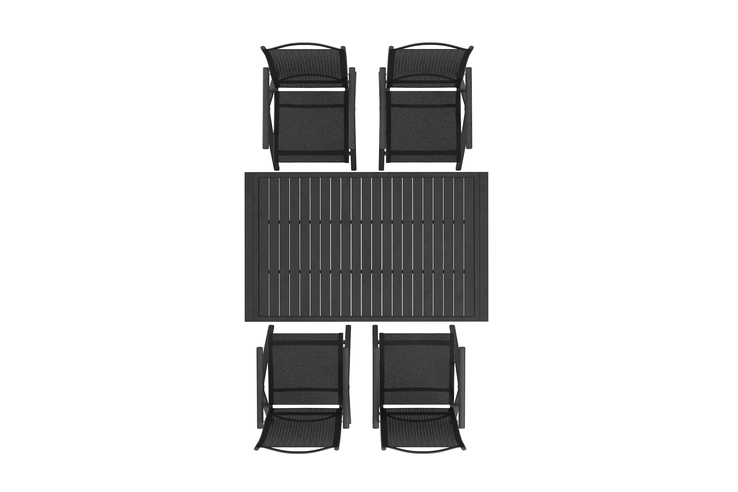 KONIFERA Salon de jardin »»Messina«« Ensemble, 4x fauteuils, table 90x160x75 cm, aluminium, tissu, 5 cuis tlg. table 90x160x75 cm, 4 chaises