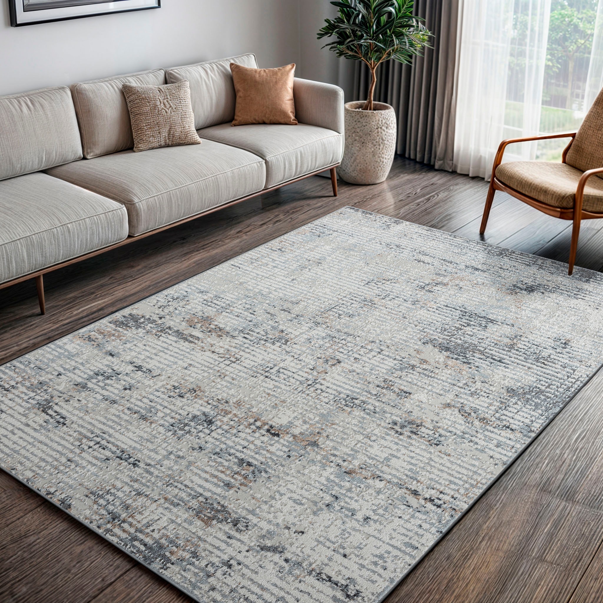 my home Teppich »Kaylan, LAGERRÄUMUNG!«, rechteckig, 8 mm Höhe, Kurzflor, modernes Design, pflegeleicht, Wohnzimmer