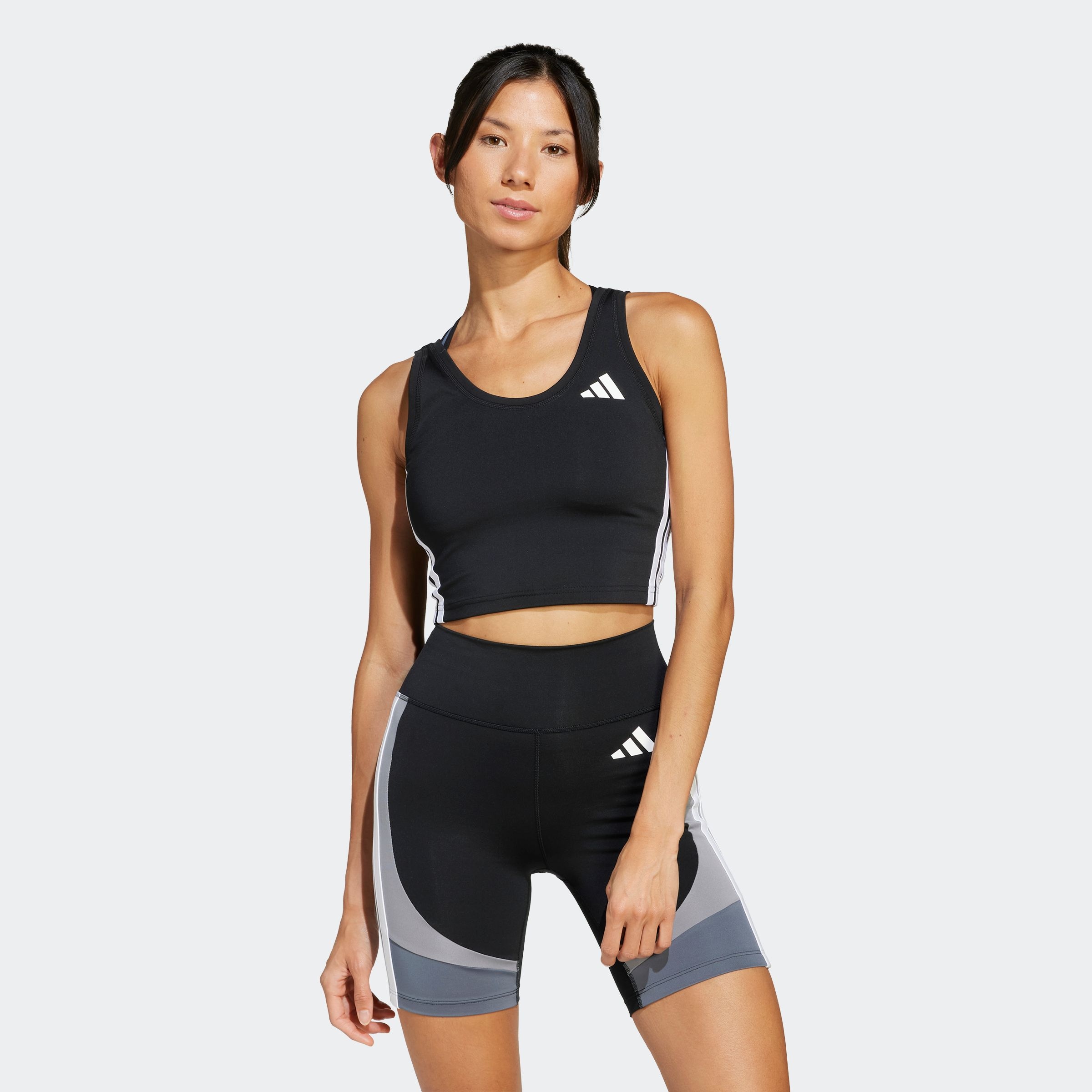 Image of adidas Performance Tanktop "TRAIN ESSENTIALS 3-STRIPES CROP"