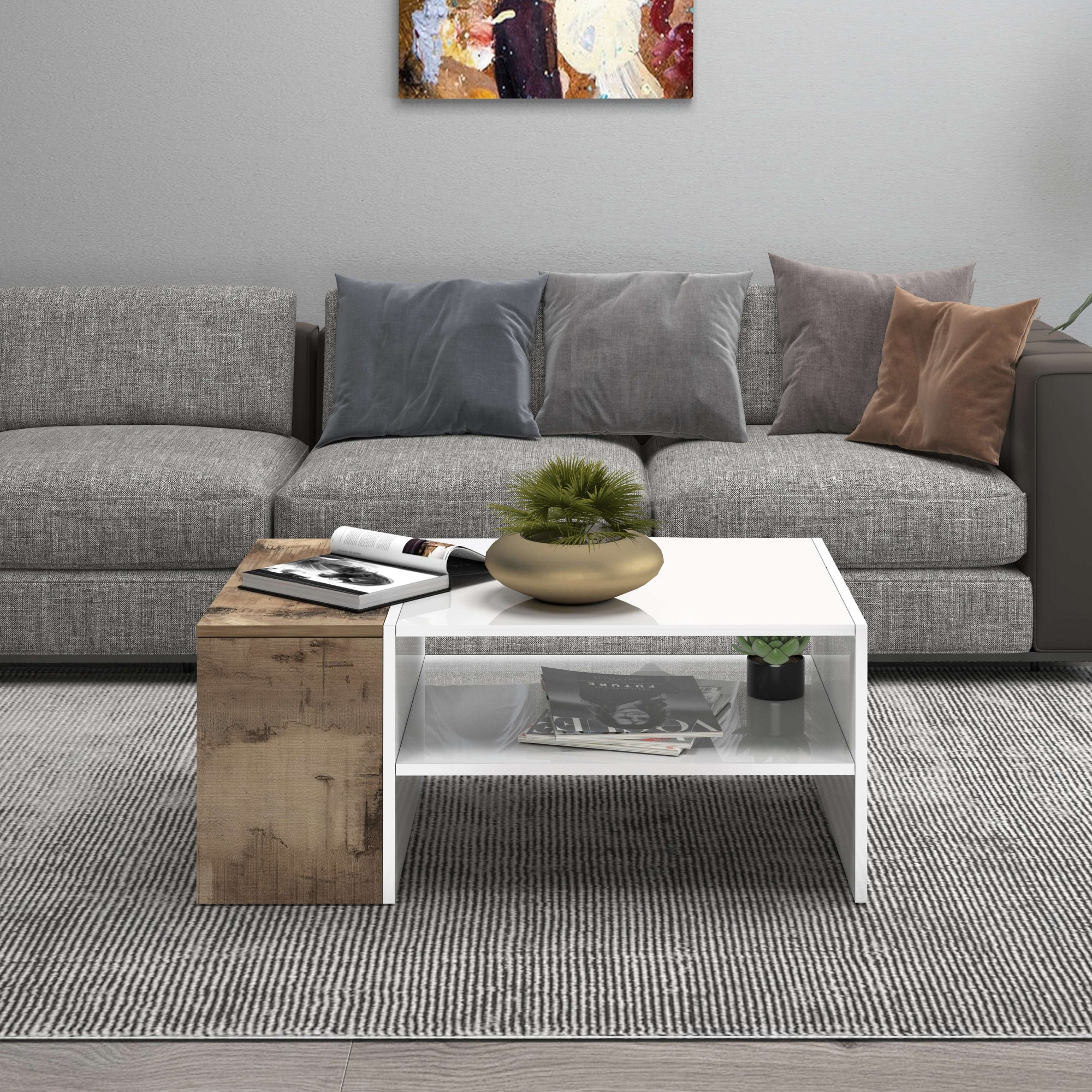 Home affaire Couchtisch »Coro, Couchtisch, Couchtisch mit seitlichem Stauraum,Sofatisch« Länge 90 cm, mit zwei Ablagefächern davon eines geschlossen