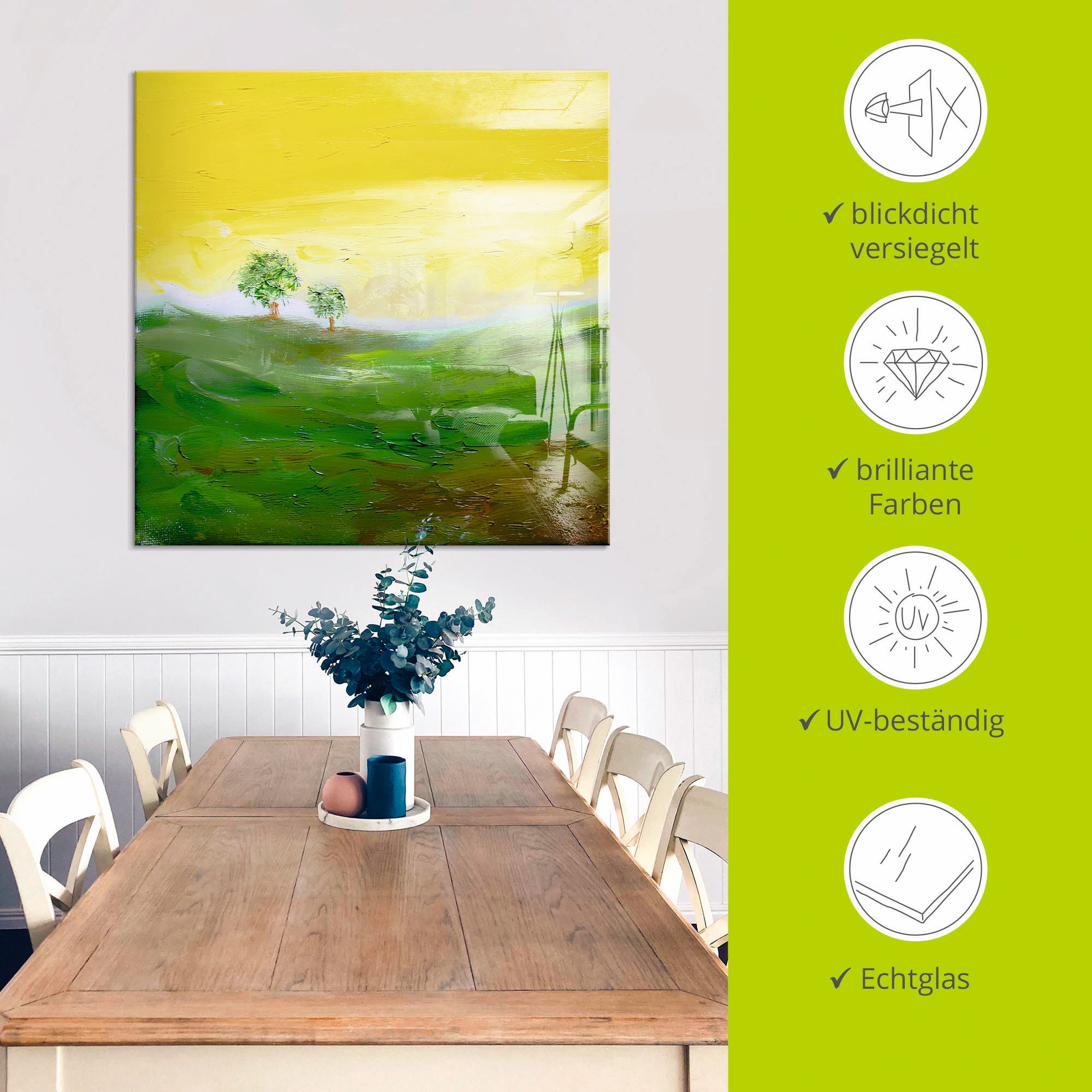 Artland Glasbild »Sonniger Tag«, Wiesen & Bäume, (1 St.), in verschiedenen Grössen