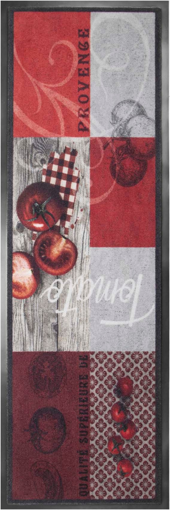 Image of Primaflor-Ideen in Textil Küchenläufer »TOMATO«, rechteckig, 6,5 mm Höhe, Motiv Tomaten, mit Schriftzug, rutschhemmend, waschbar, Küche bei Ackermann Versand Schweiz