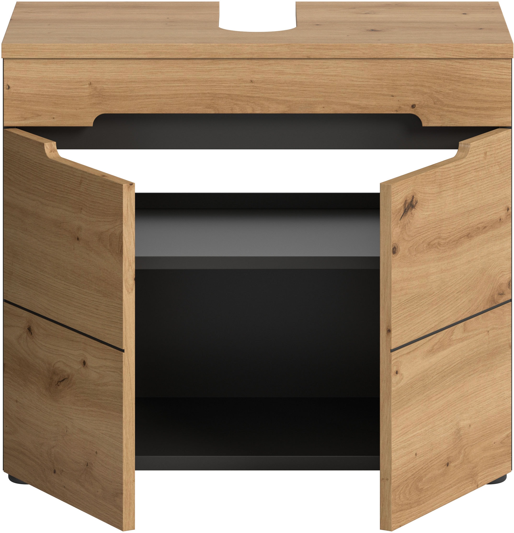 INOSIGN Waschbeckenunterschrank »REHAT, Breite 63 cm, 2 Türen, Einlegeboden, mit Siphonausschnitt« Soft-Close-Funktion, eingefasste Griffaussparung in der Front