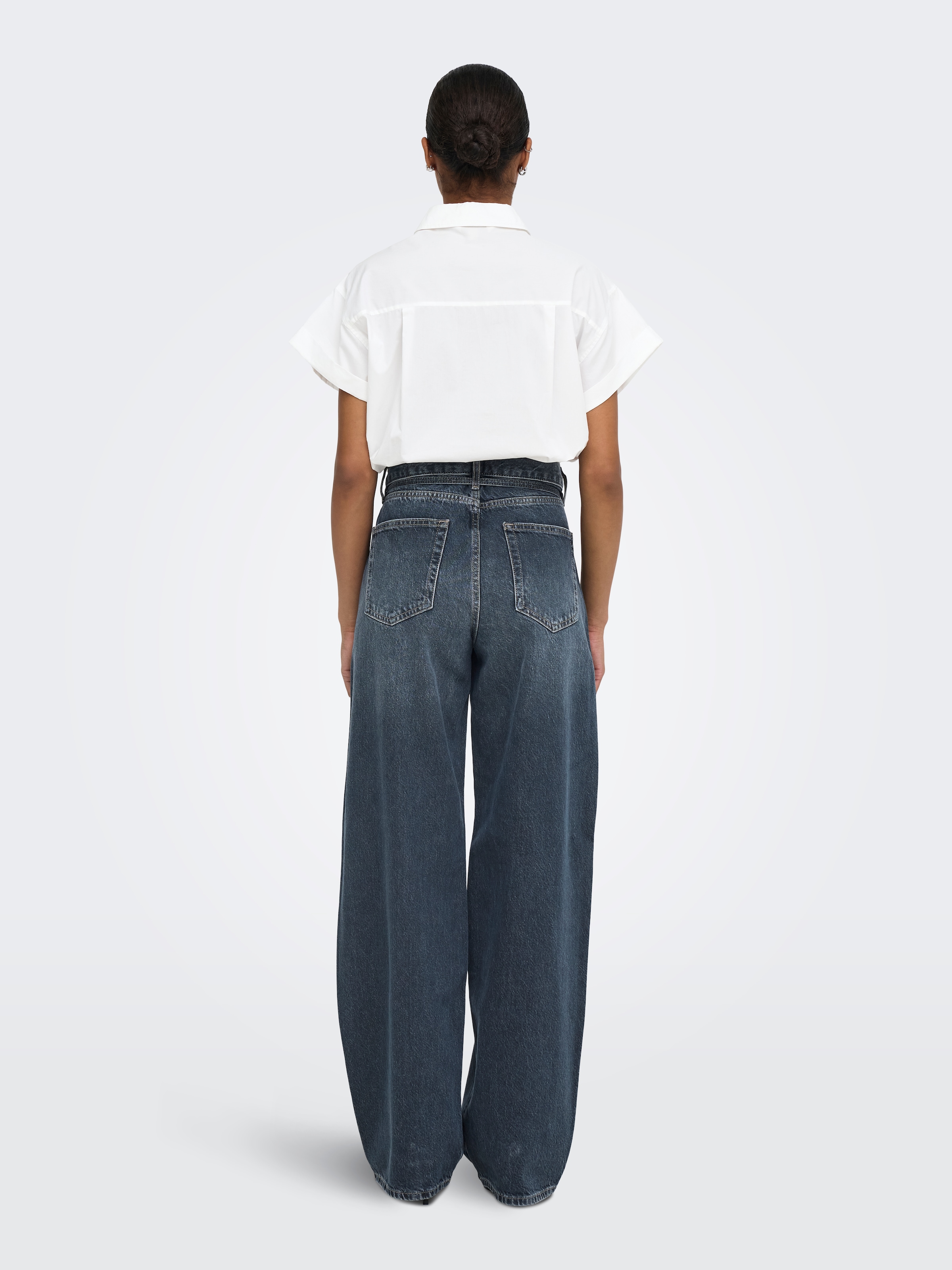 ONLY Jeans droit »ONLGIANNA MW STRAIGHT DNM DOT003 NOOS« Coton