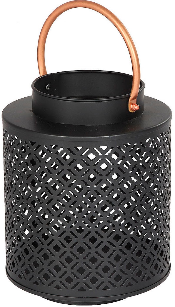 Ambiente Haus Kerzenlaterne »Kerzenhalter aus pulverbeschichtetem Metall«, (1 St.), Laterne mit Griff - Höhe ca. 38 cm