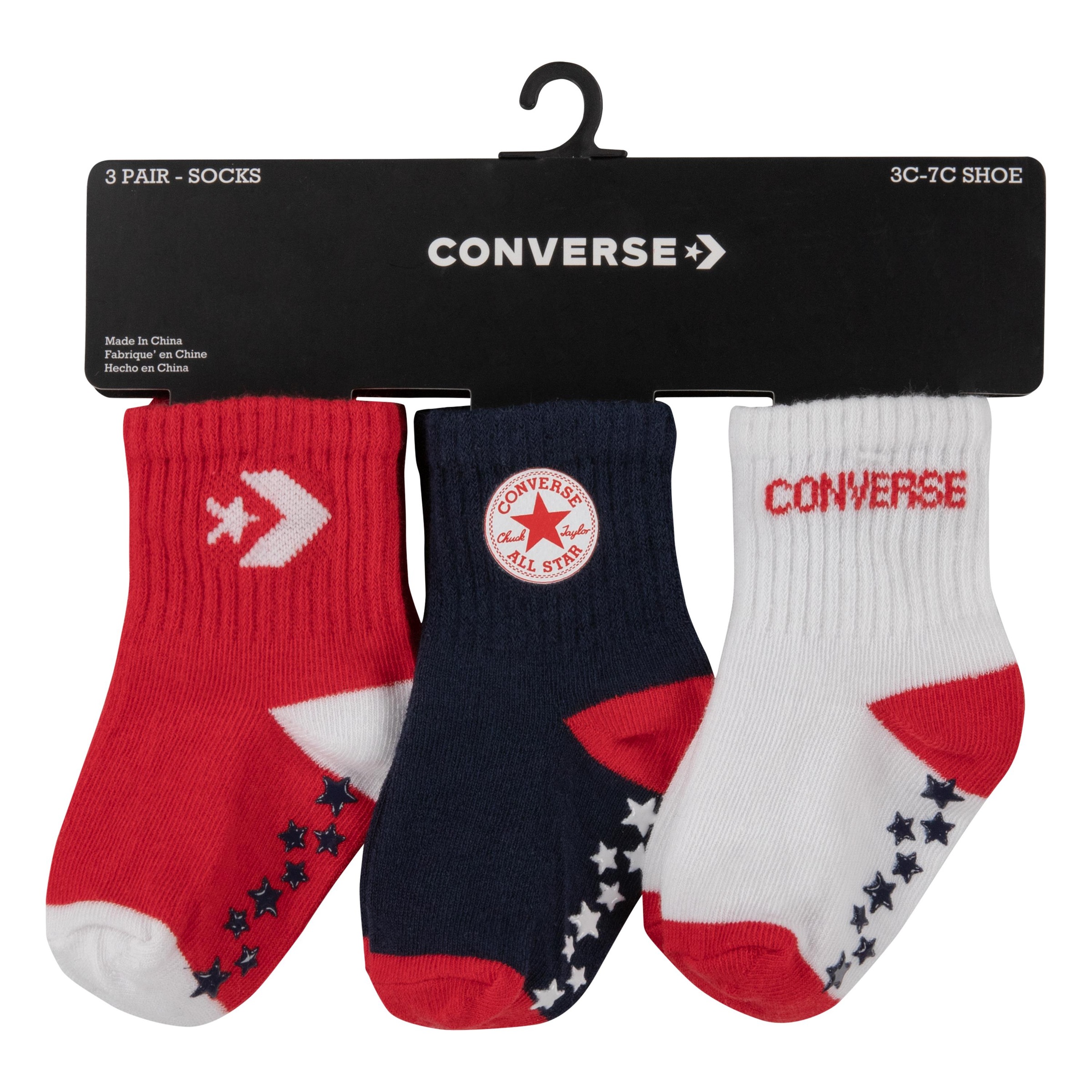 Converse ABS-Socken »CHN CNVS A/O STAR GRIPPER PACK«, (3 Paar), für Babys und Kleinkinder