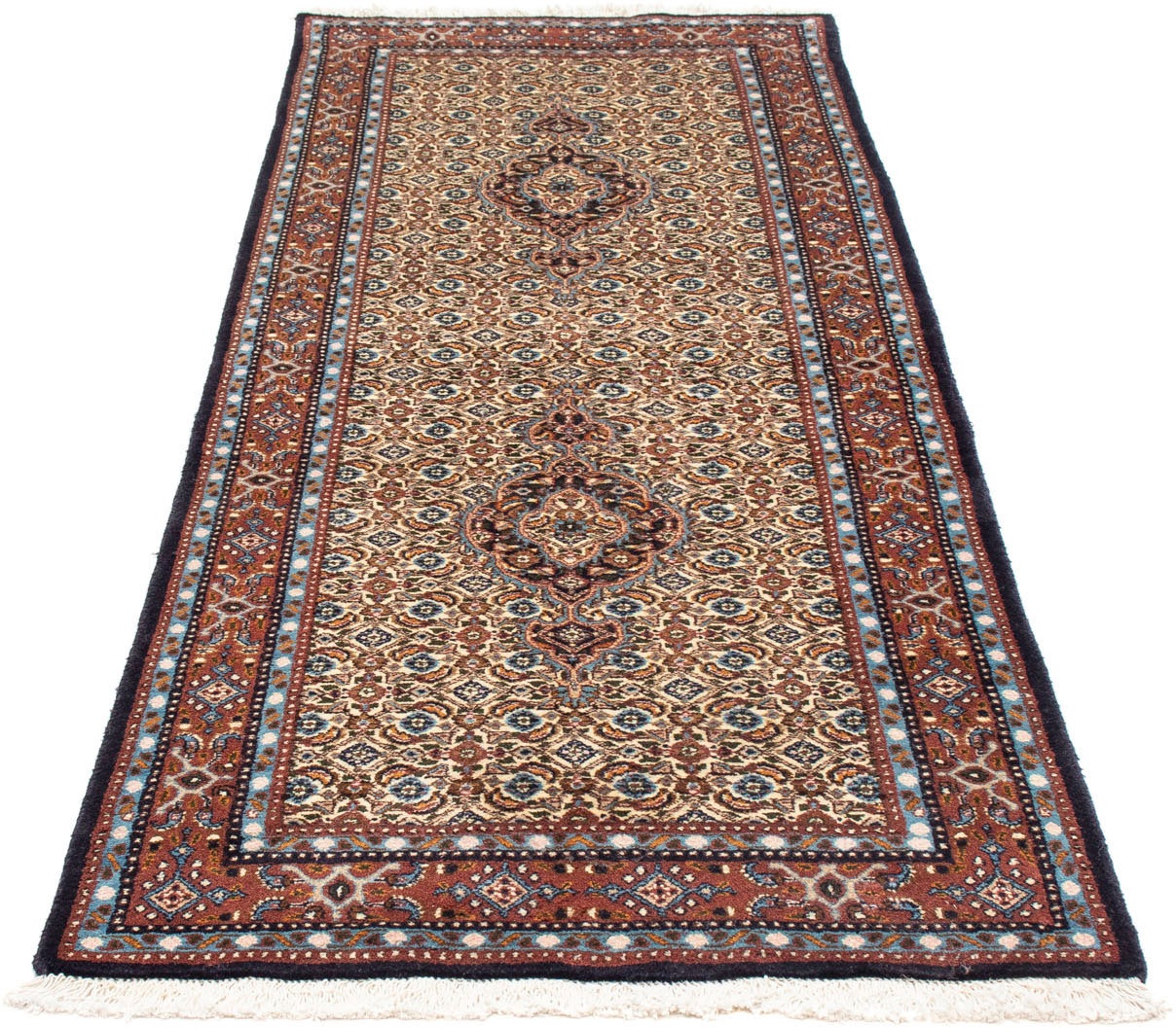 Image of morgenland Hochflor-Läufer »Moud Medaillon Beige 197 x 74 cm«, rechteckig, 1 mm Höhe, Handgeknüpft bei Ackermann Versand Schweiz