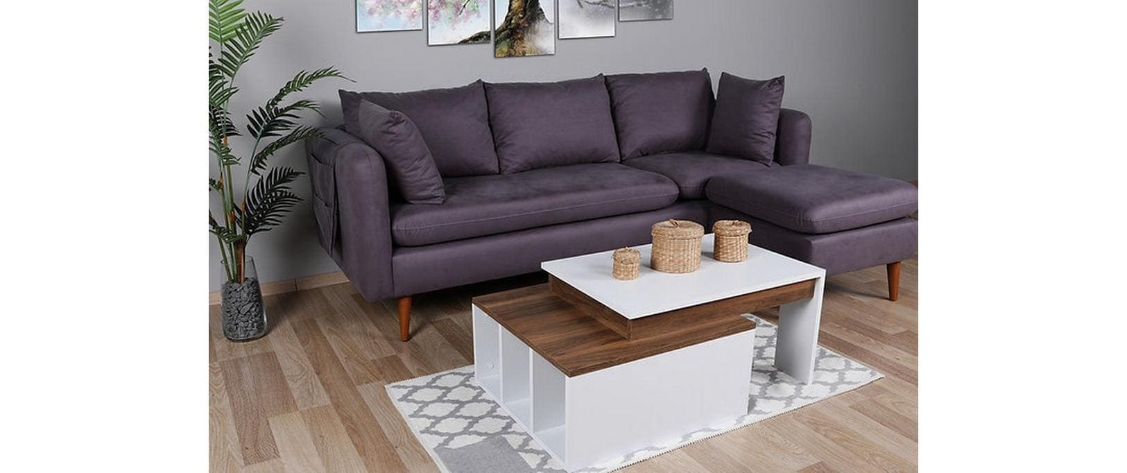 WOODY FASHION Beistelltisch »Kolarado 90 x 37,4 x 60 cm, Nature/Weiss«