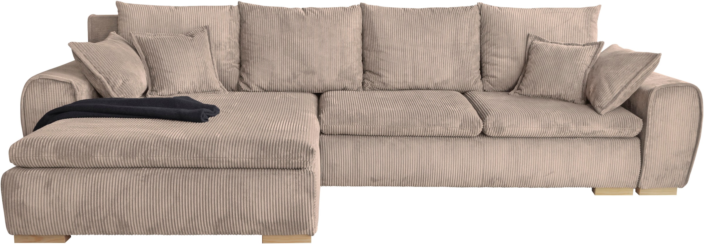 Home affaire Ecksofa »Katja«, Cord Bezug, inkl. Schlaffunktion und Stauraum