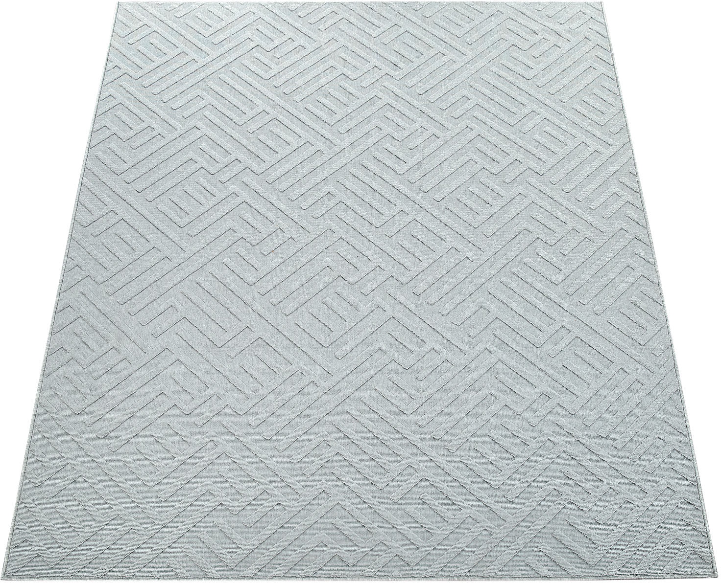 Image of Paco Home Teppich "Namur 326" rechteckig 4 mm Höhe Kurzflor, Uni-Farben, modernes Design, 3D-Effekt, Outdoor geeignet