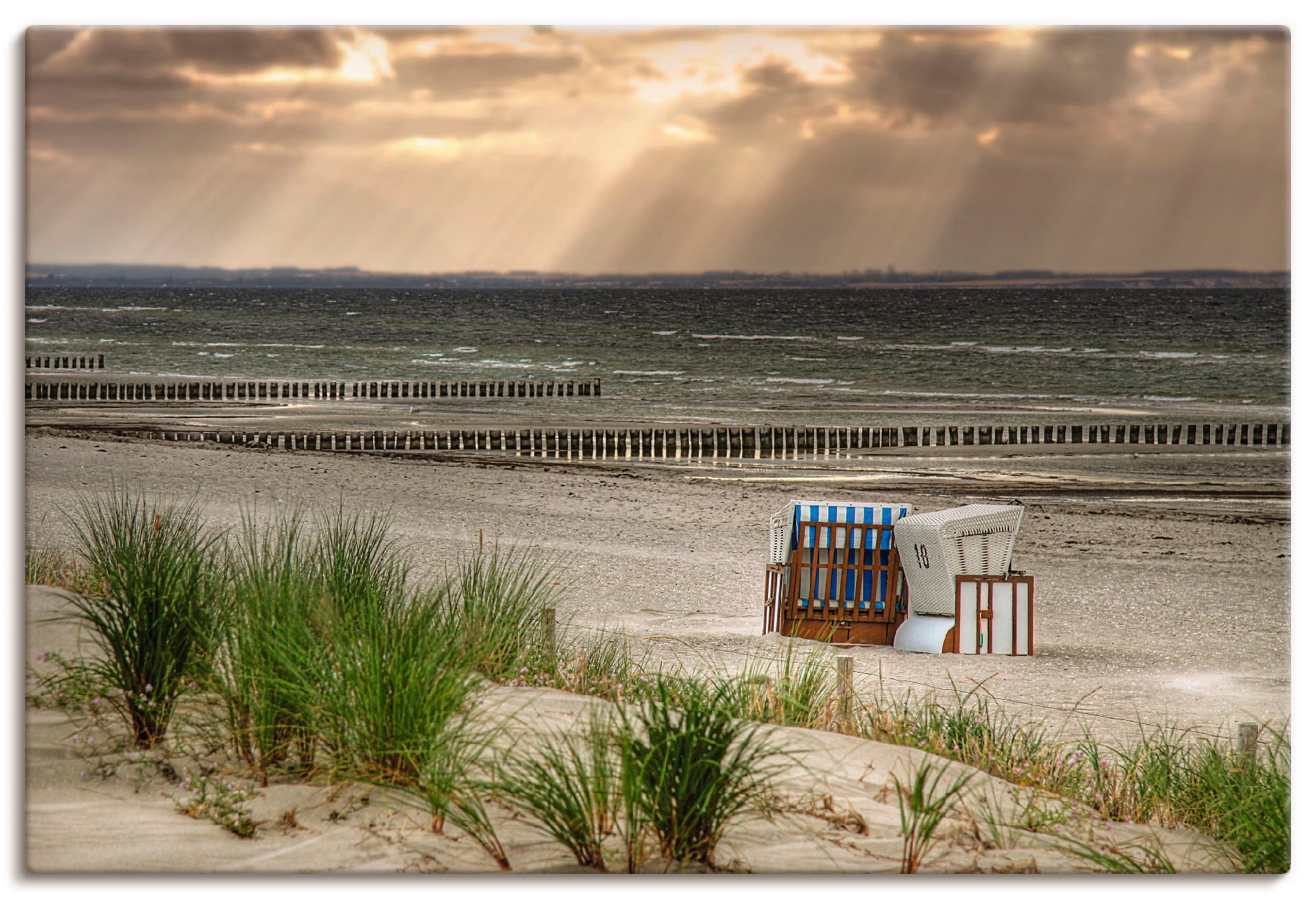 Image of Artland Wandbild "Schwarzer Busch Strand auf Insel Poel" Strand 1 Stk. tlg. als Alubild, Leinwandbild in verschied. Grössen