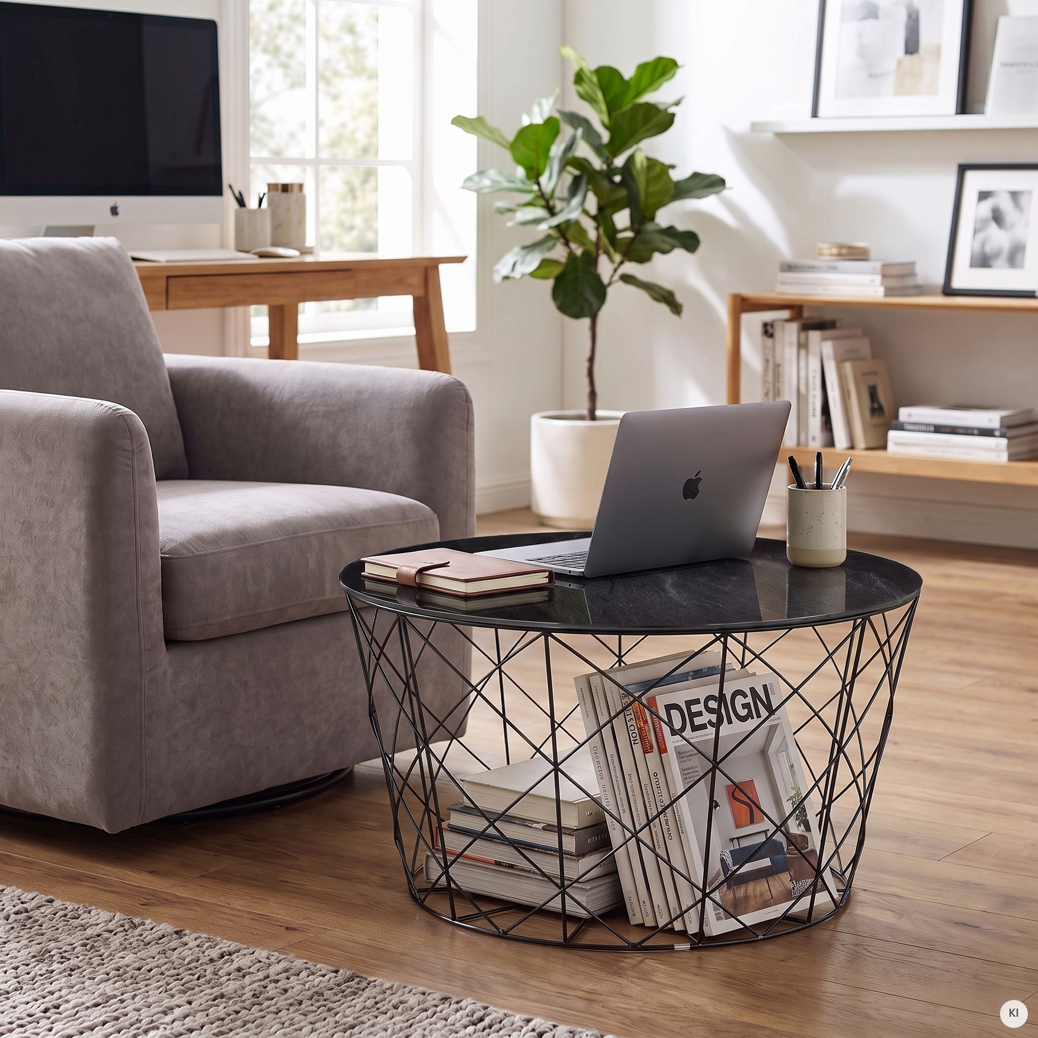 SalesFever Table basse »Caorle Coffeetable: Harmonisches Wohnambiente« structure panier élégante