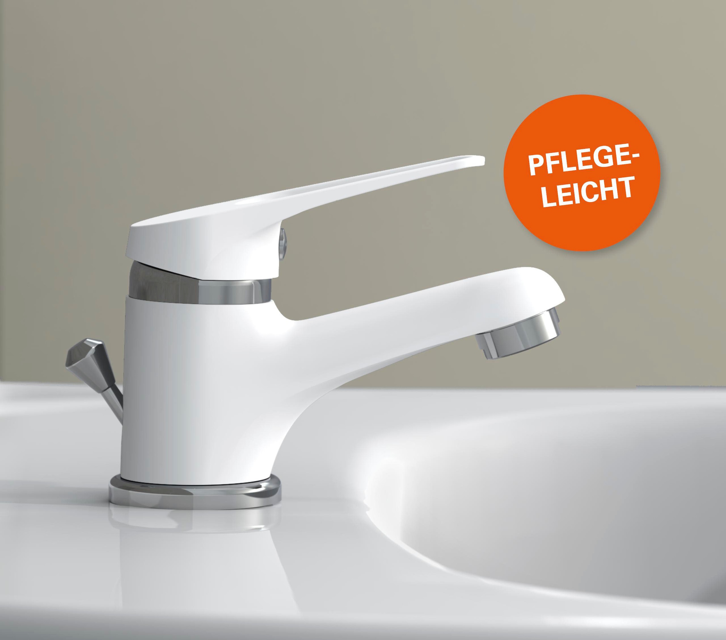 Eisl Robinet de lavabo »SPEED« avec barre de traction, garniture de vidange, mitigeur, blanc/chrome