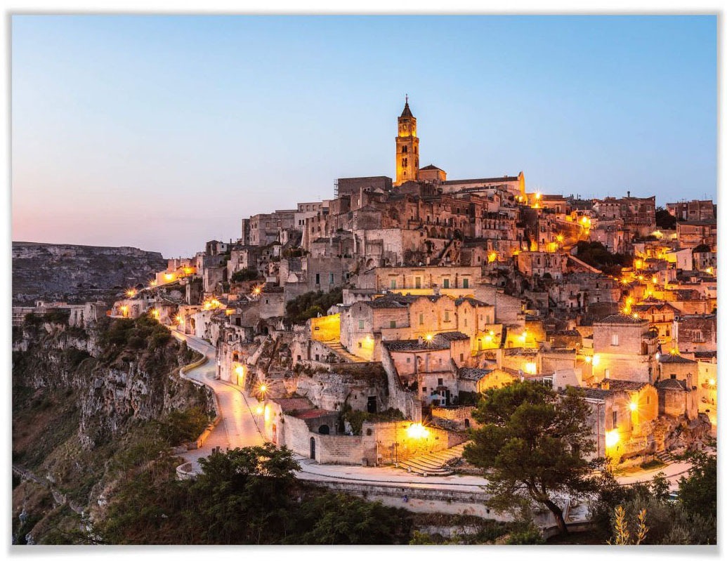 Image of Wall-Art Poster »Matera Abend«, Schriftzug, (1 St.), Poster, Wandbild, Bild, Wandposter bei Ackermann Versand Schweiz