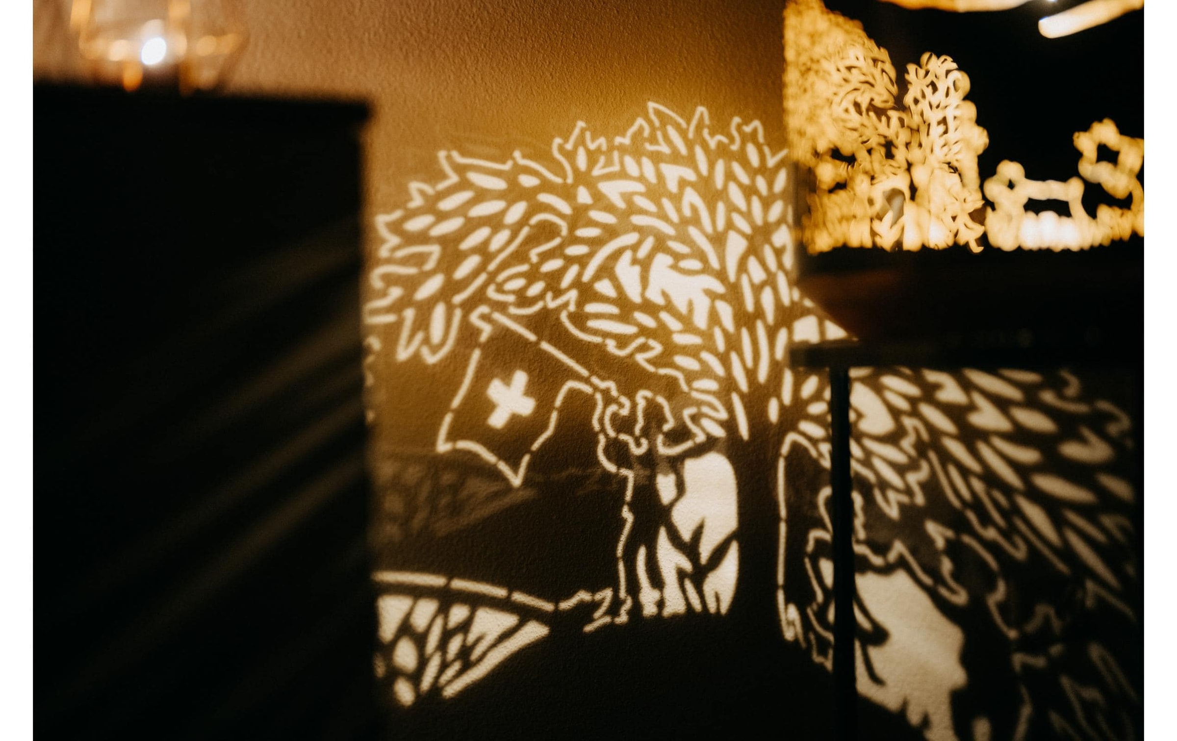 Kadastar Lanterne à bougie »Bergchilbi 37 cm« Laterne Scherenschnitt