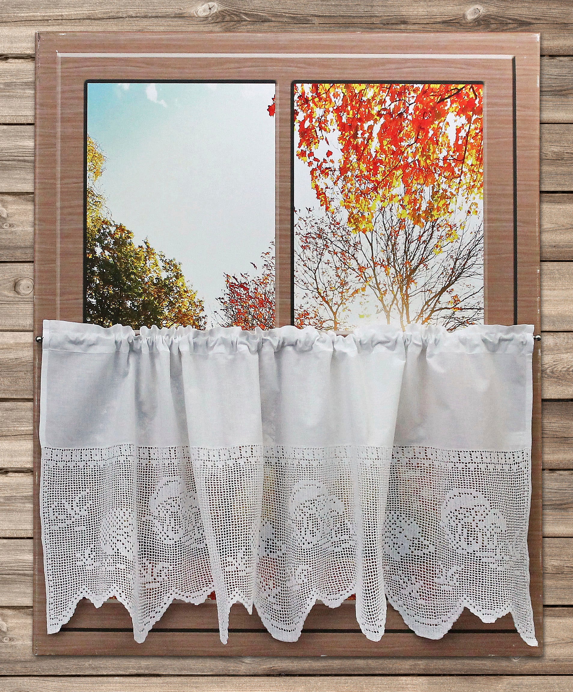 HOSSNER - ART OF HOME DECO Querbehang »Igel«, (1 St.), handgehäkelte Spitze, weiss, Baumwolle