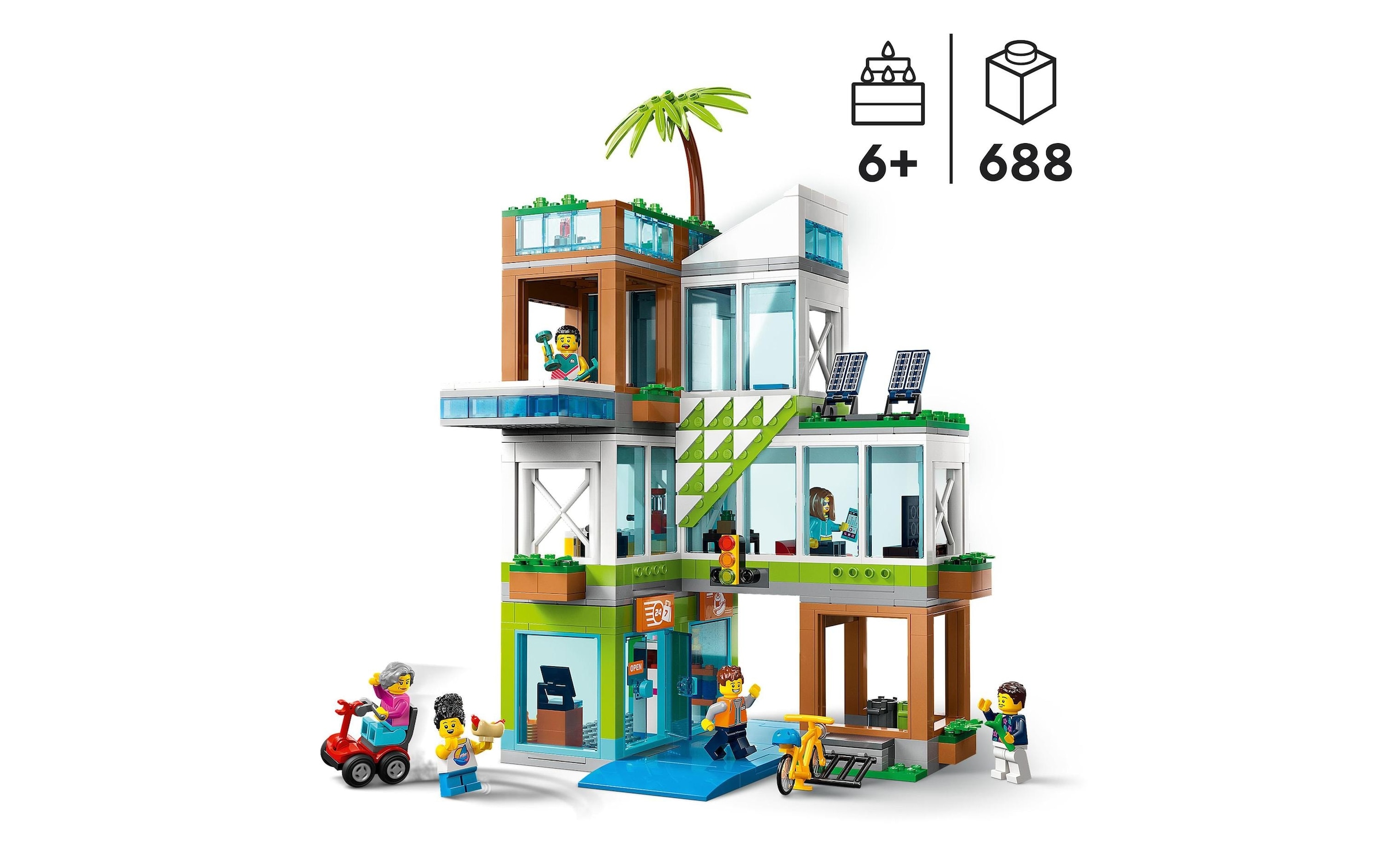 LEGO® Spielbausteine »City Appartementhaus 60365«, (688 St.)