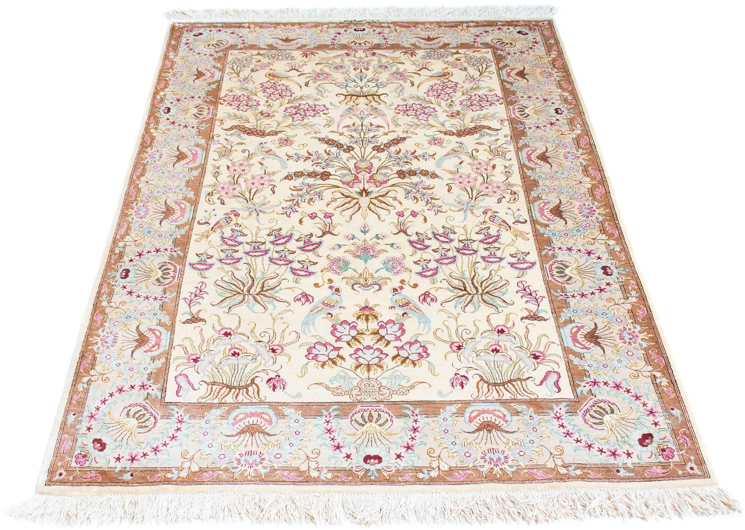 Image of morgenland Orientteppich »Perser - Ghom - 155 x 95 cm - beige«, rechteckig, 10 mm Höhe, Wohnzimmer, Handgeknüpft, Einzelstück mit Zertifikat bei Ackermann Versand Schweiz