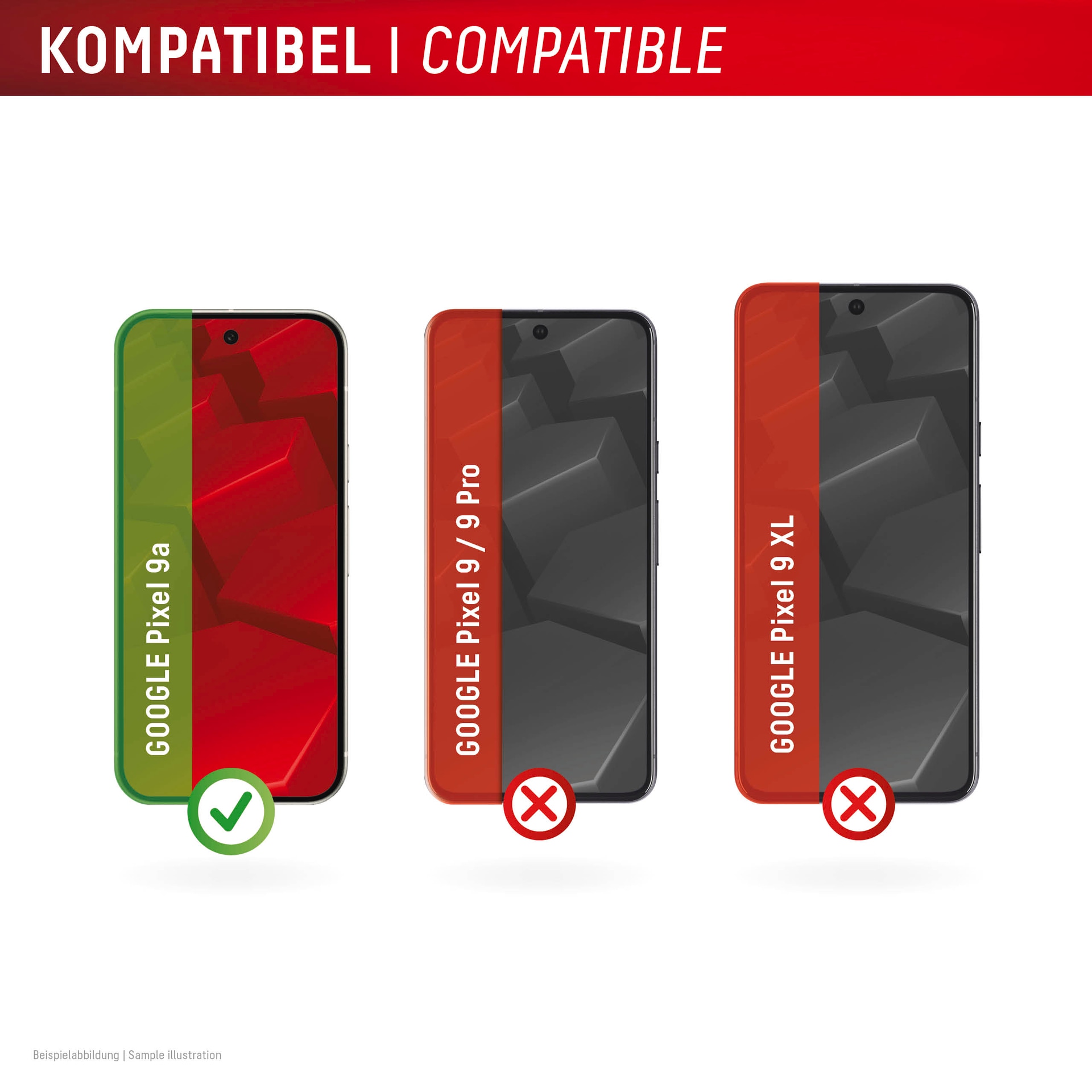 Displex Displayschutzglas »Real Glass Screen Protector«, für Google Pixel 9a, Displayschutzfolie, Schutzfolie, Bildschirmschutz, kratz- & stossfest