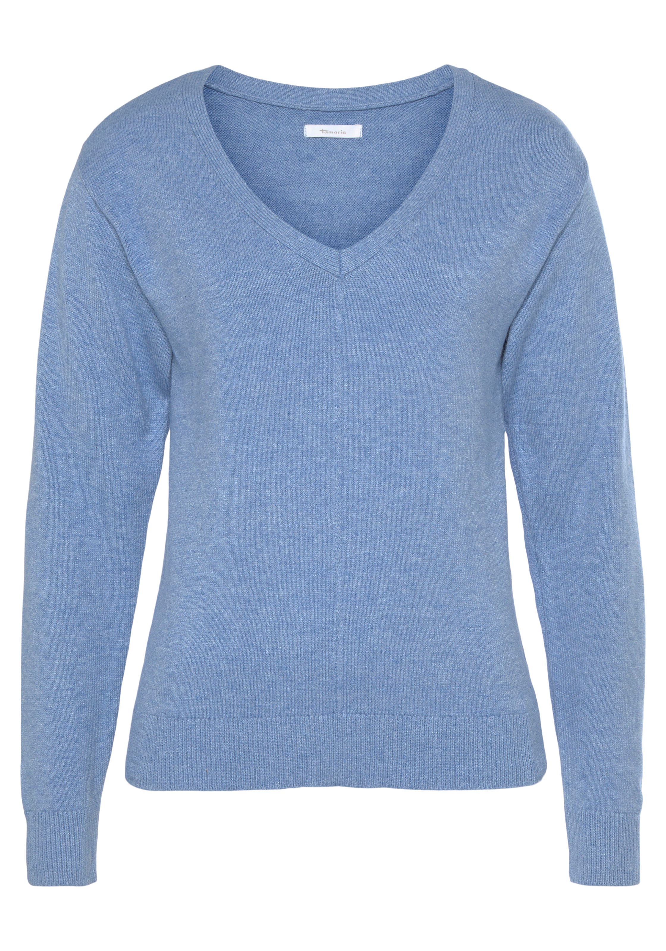 Tamaris V-Ausschnitt-Pullover, mit Frontbiese