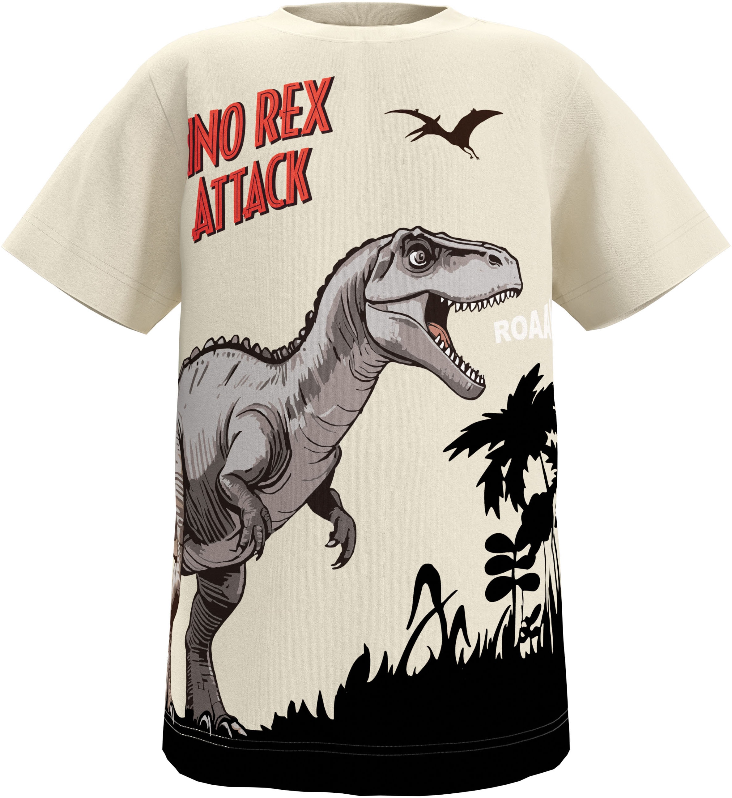 KIDSWORLD T-Shirt »Druck: DINO REX ATTACK«, mit grossem Saum-Druck