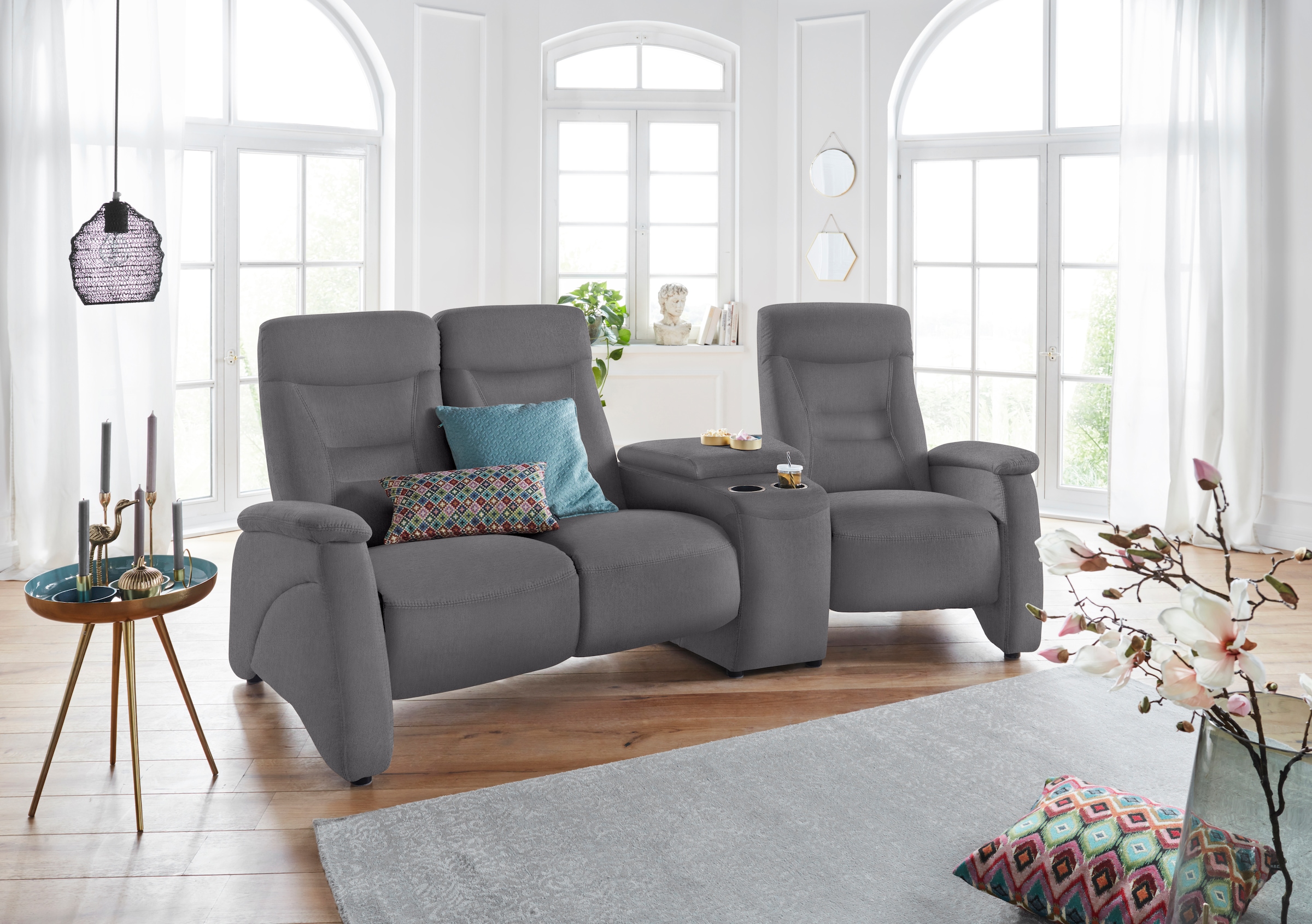 Image of exxpo - sofa fashion 3-Sitzer "Ascoli, Kinosofa, hoher Sitzkomfort, bequeme Armlehnen, Relaxfunktion" inkl. Relaxfunktion, Ablage und Staufach, hohe Rückenlehne