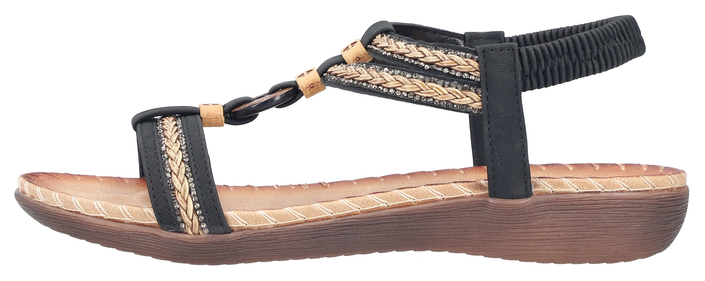 Rieker Sandale  chaussure d’été, chaussure de vacances, sandale à enfiler avec élastique