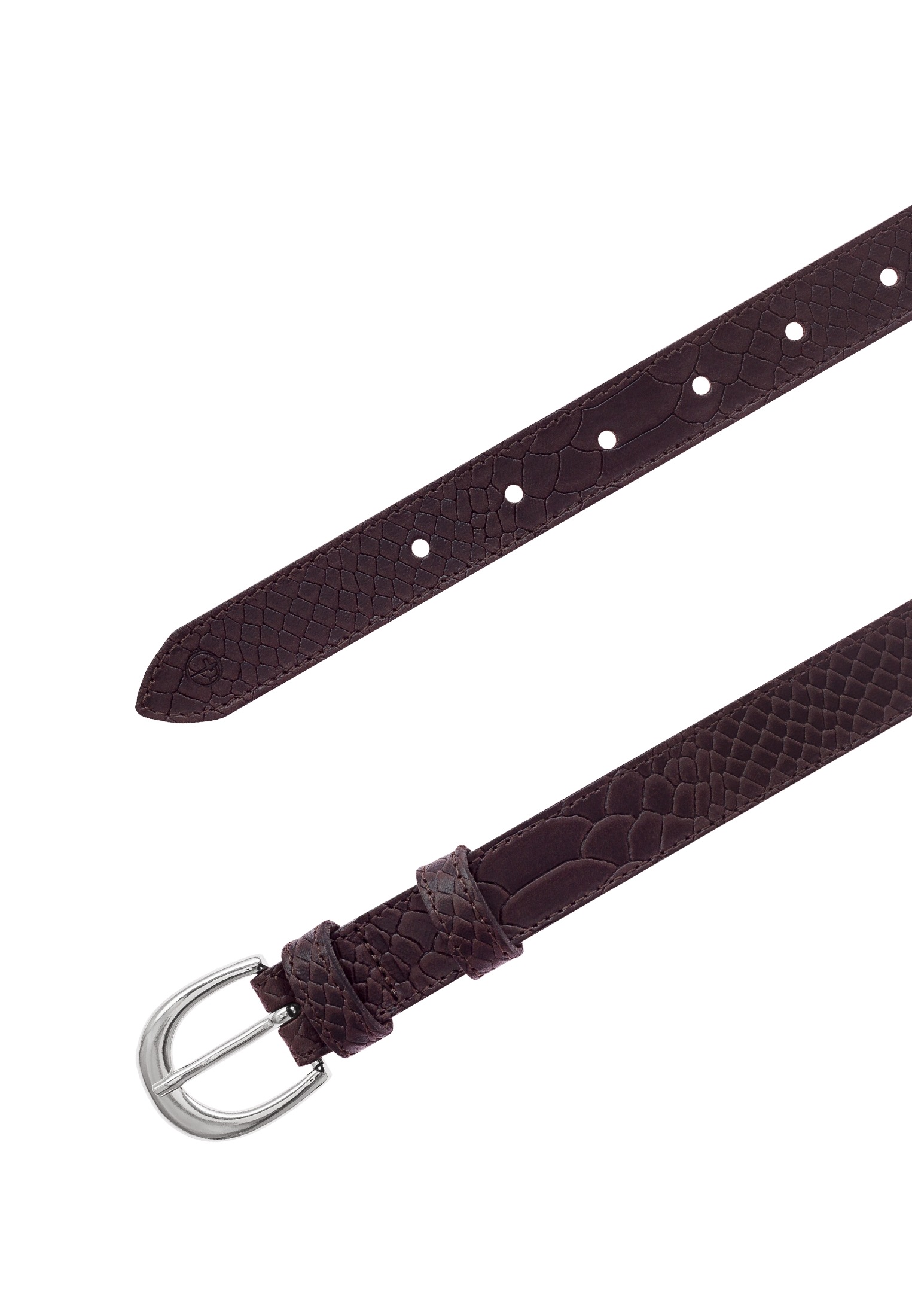 Tamaris Ledergürtel 2,5 cm breit, gemustert, Doppelschnalle