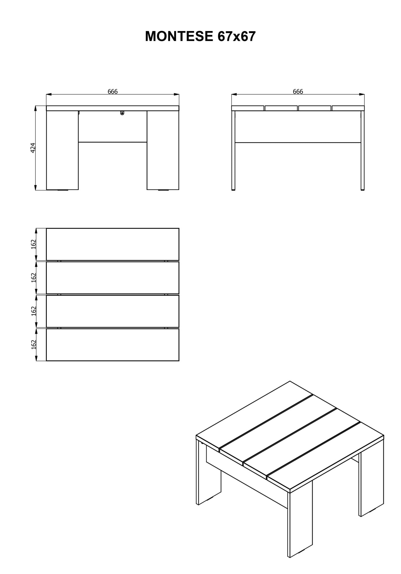 Home affaire Table basse »Montese, Wohnzimmertisch, Sofatisch, Beistelltisch, Kaffeetisch« Moderner Couchtisch: 3 Grössen, 4 Farben – ideal für kleine Räume