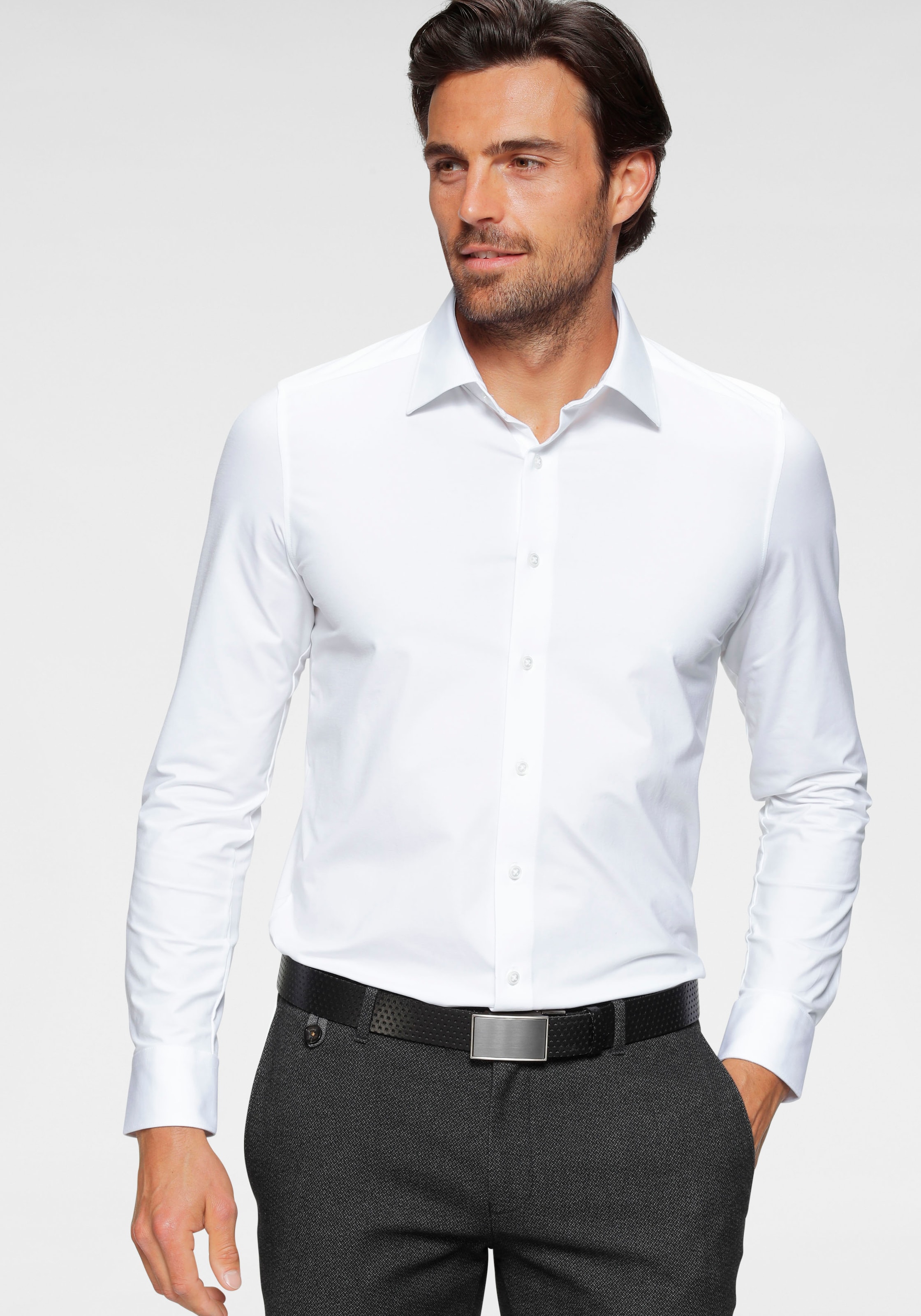 Image of OLYMP Langarmhemd "Luxor 24/Seven modern fit Jerseyshirt" mit geruchshemmenden Materialeigenschaften