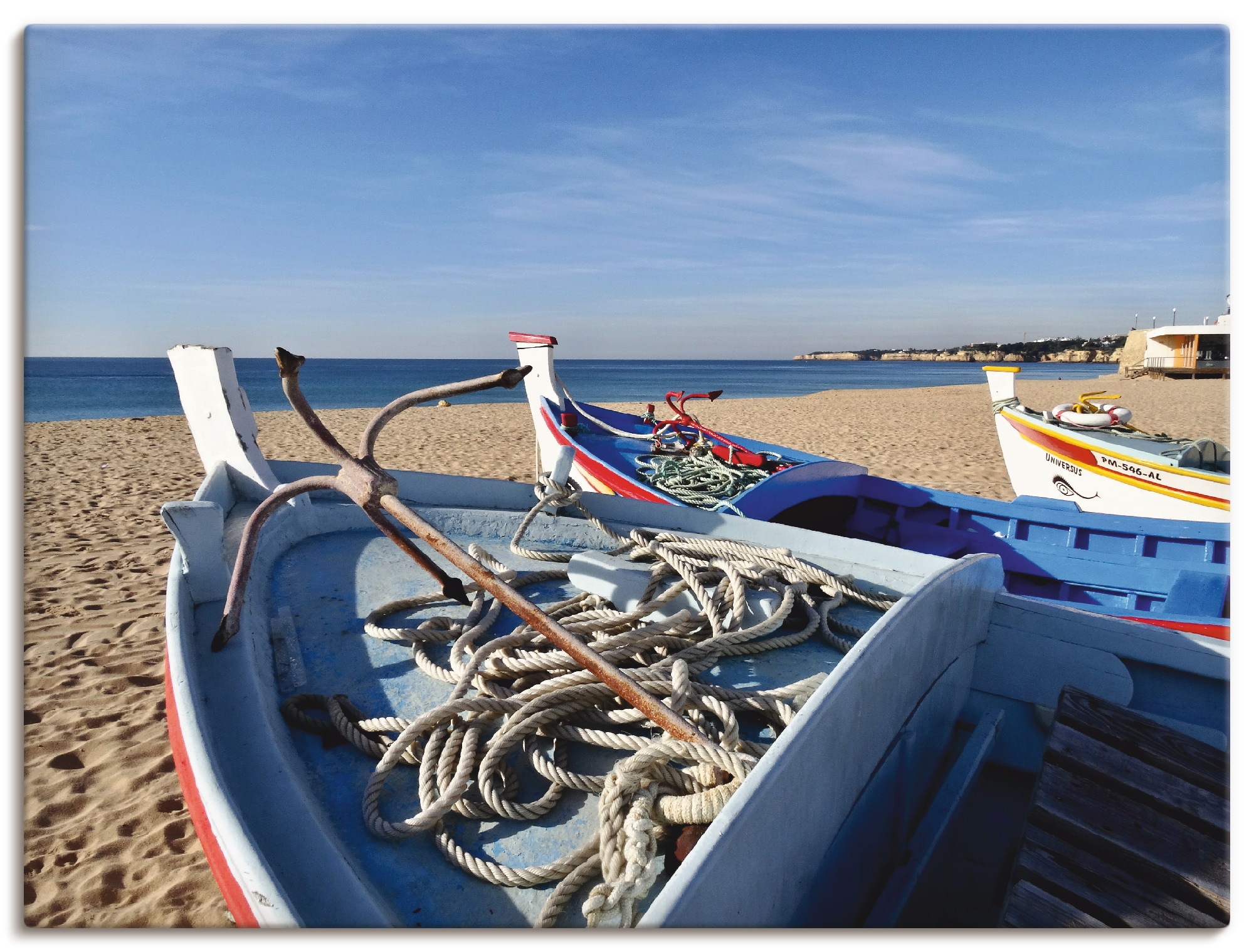 Leinwandbild »Traditionelle Fischerboote«, Strand, (1 St.), auf Keilrahmen gespannt