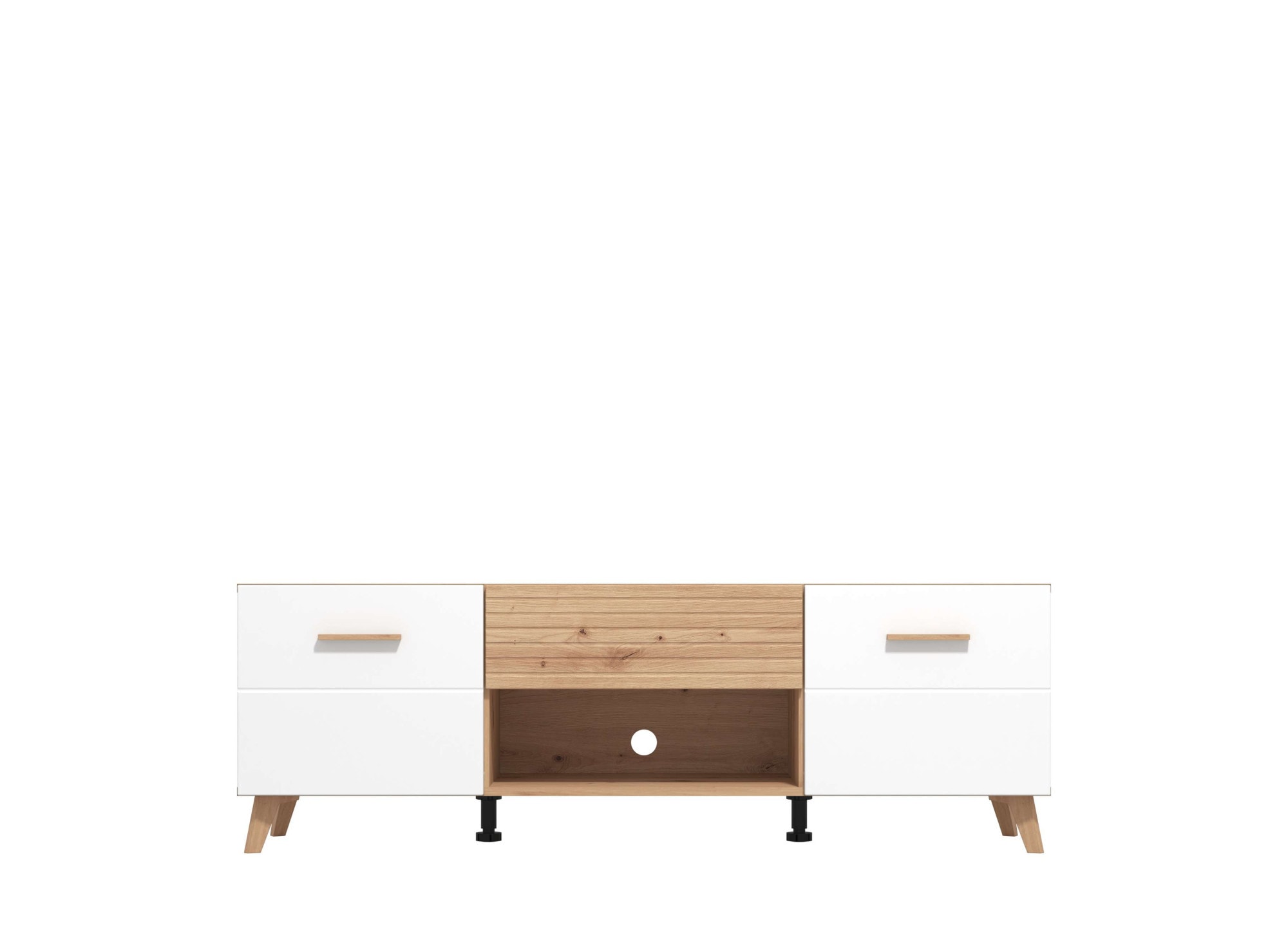 INOSIGN Lowboard »Bretagna TV-Lowboard, TV-Schrank, TV-Ständer, Breite 150 cm«, Kommode mit Schublade, Holzgriffen, TV-Möbel, in Artisan Eiche