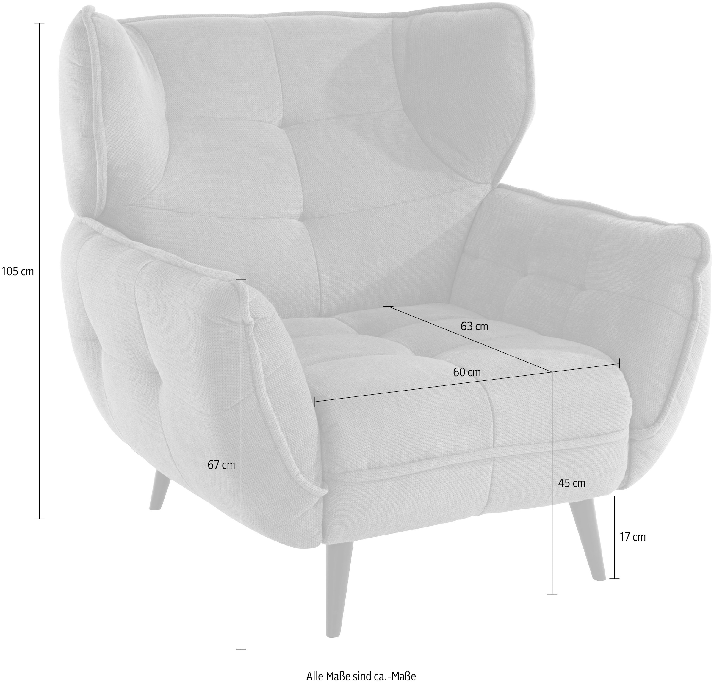 Leonique Sessel »Ariana« Stylischer Hochlehner bzw. Ohrensessel