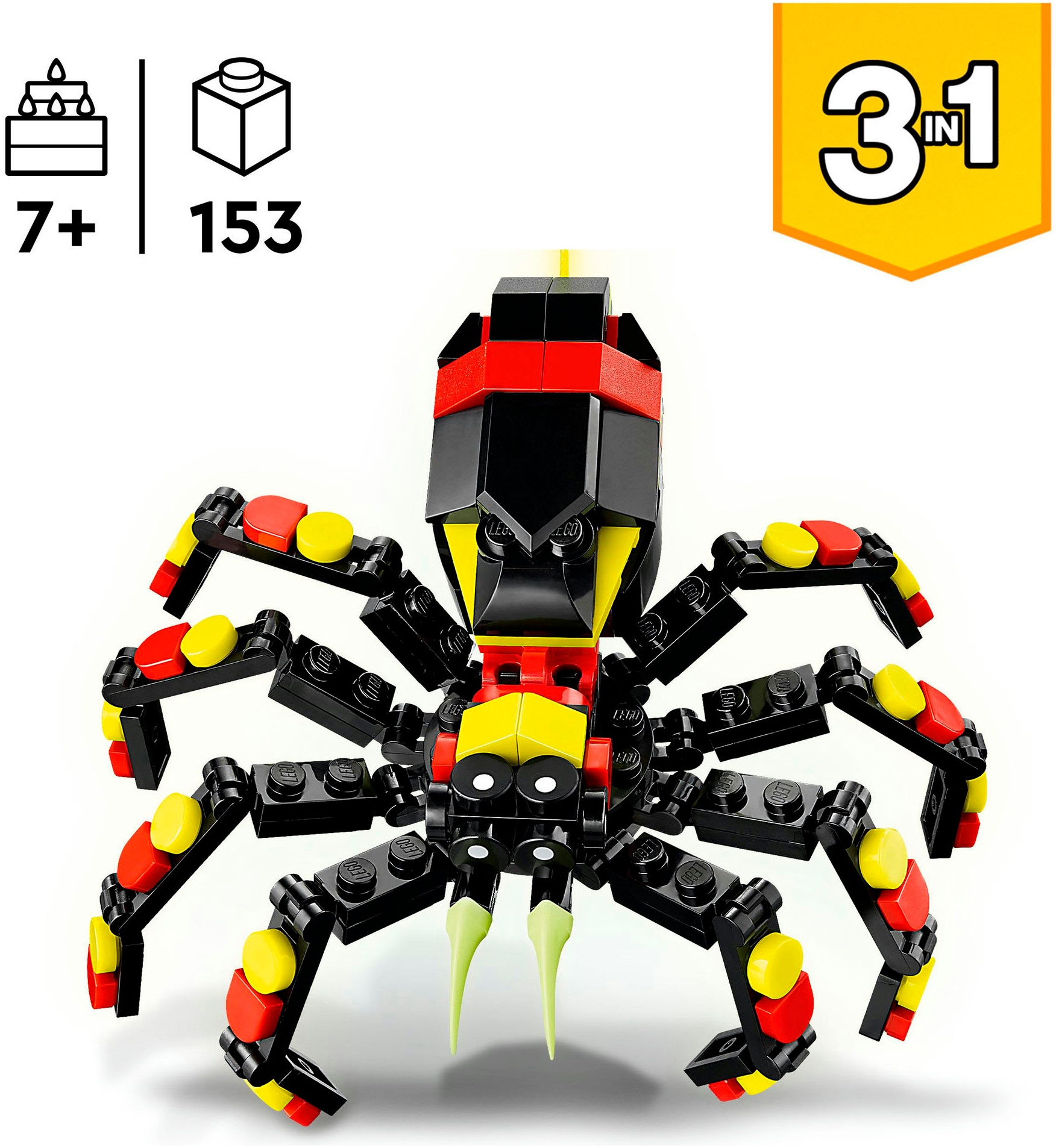 LEGO® Konstruktionsspielsteine »Wilde Tiere: Überraschungsspinne (31159), LEGO Creator« Made in Europe
