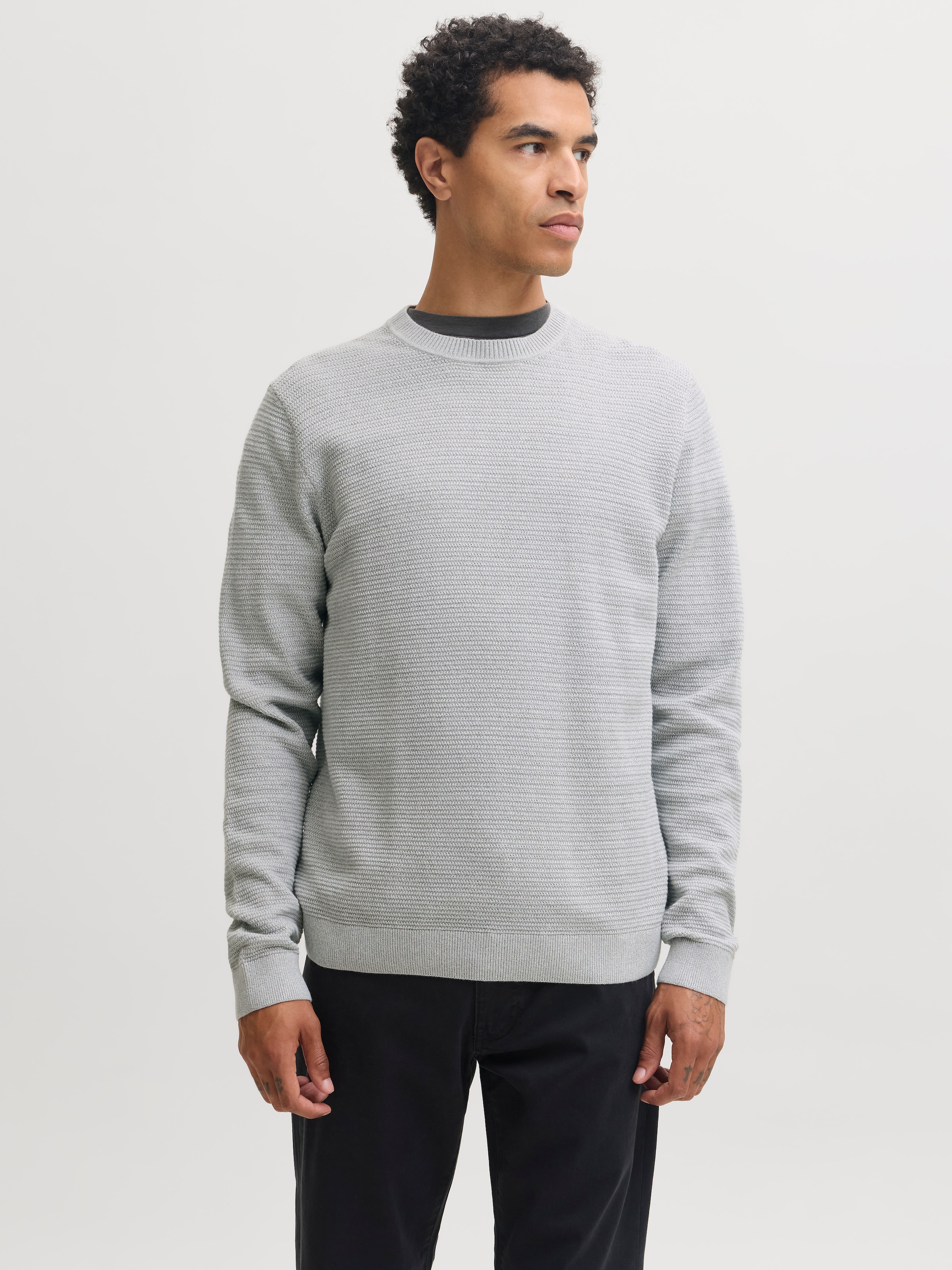 Image of Jack & Jones Rundhalspullover "JPRBLURILEY KNIT CREW NECK LS SN" Baumwolle, regular fit