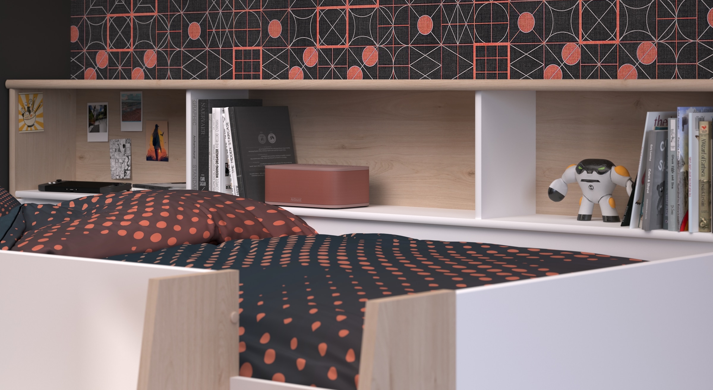 Parisot Jugendzimmer-Set »Parisot Lucas 11«, (2 tlg.), Schreibtisch ausziehbar, Kleiderschrank offen, Ablagen und Regale