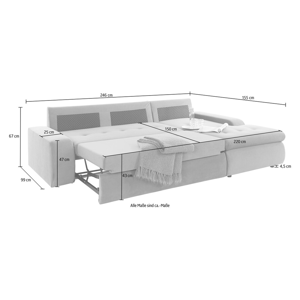 TRENDMANUFAKTUR Ecksofa