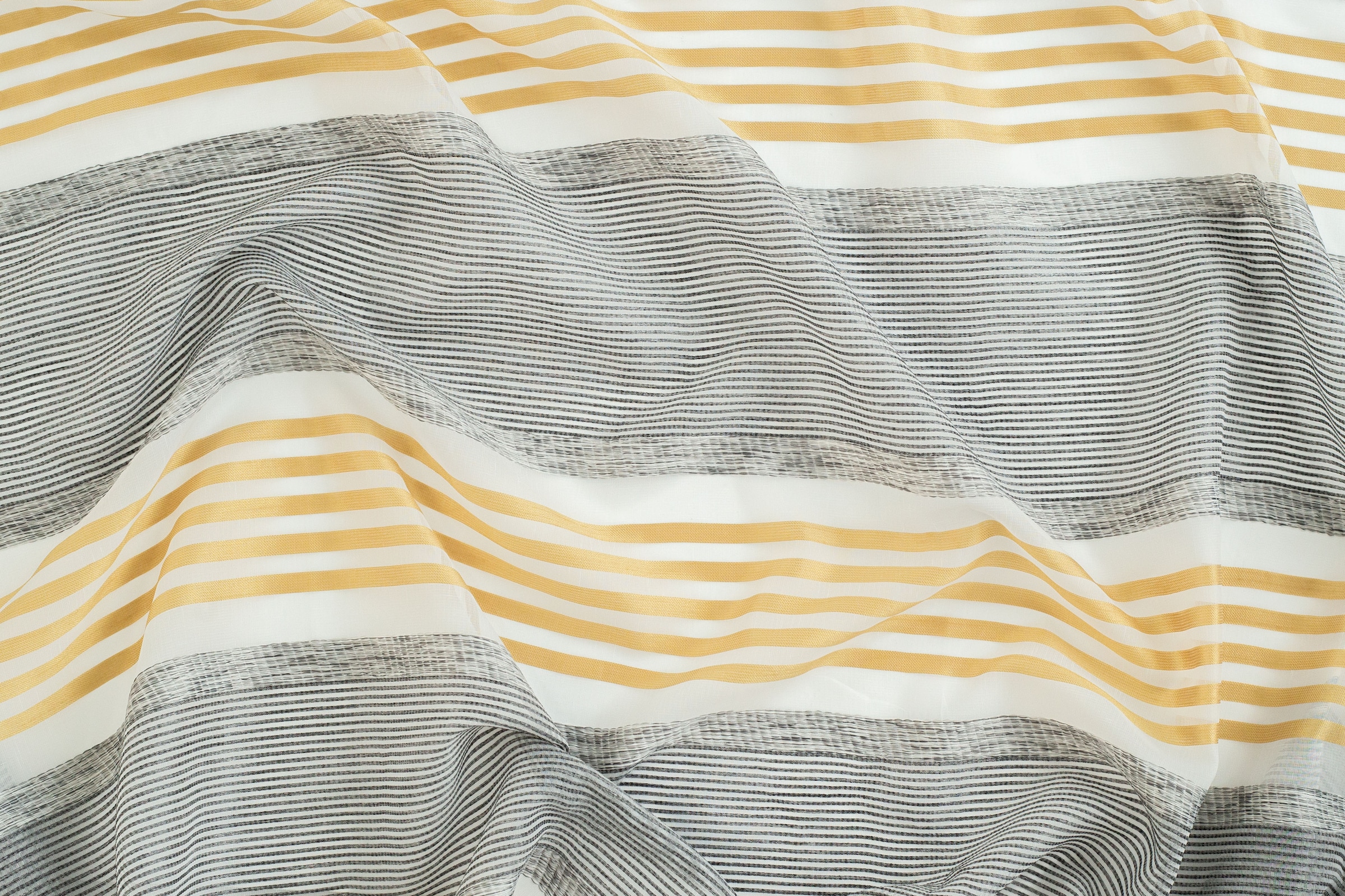 HOMING Vorhang »Jannis« verdeckte Schlaufen 1 Stk. tlg. Streifen, safran, grau, Küche, Wohnzimmer