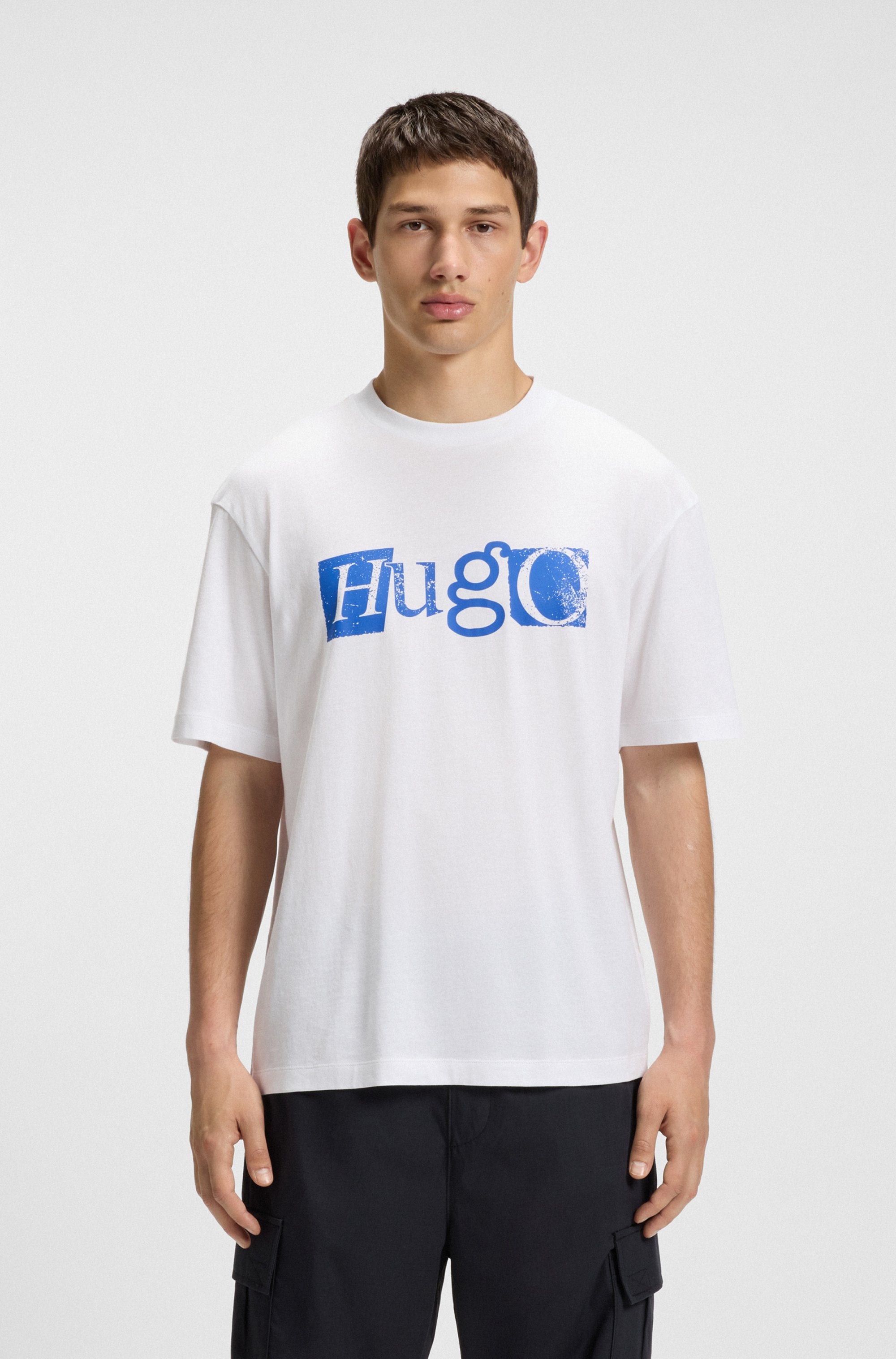 Image of HUGO T-Shirt "Nugix" mit grafischem Logo-Druck