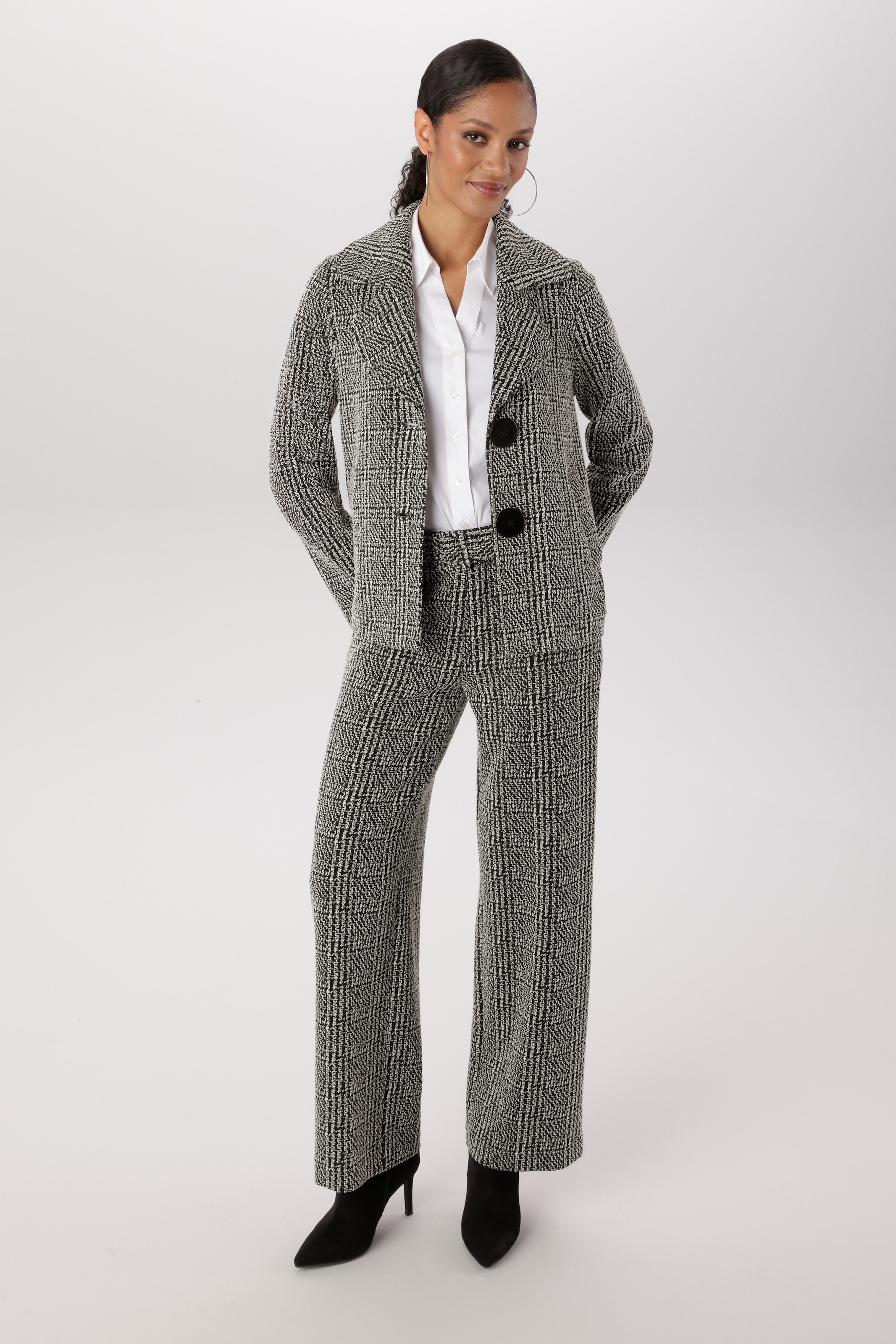 Aniston SELECTED Pantalon à enfiler  avec ceinture au même motif à carreaux - NOUVELLE COLLECTION,