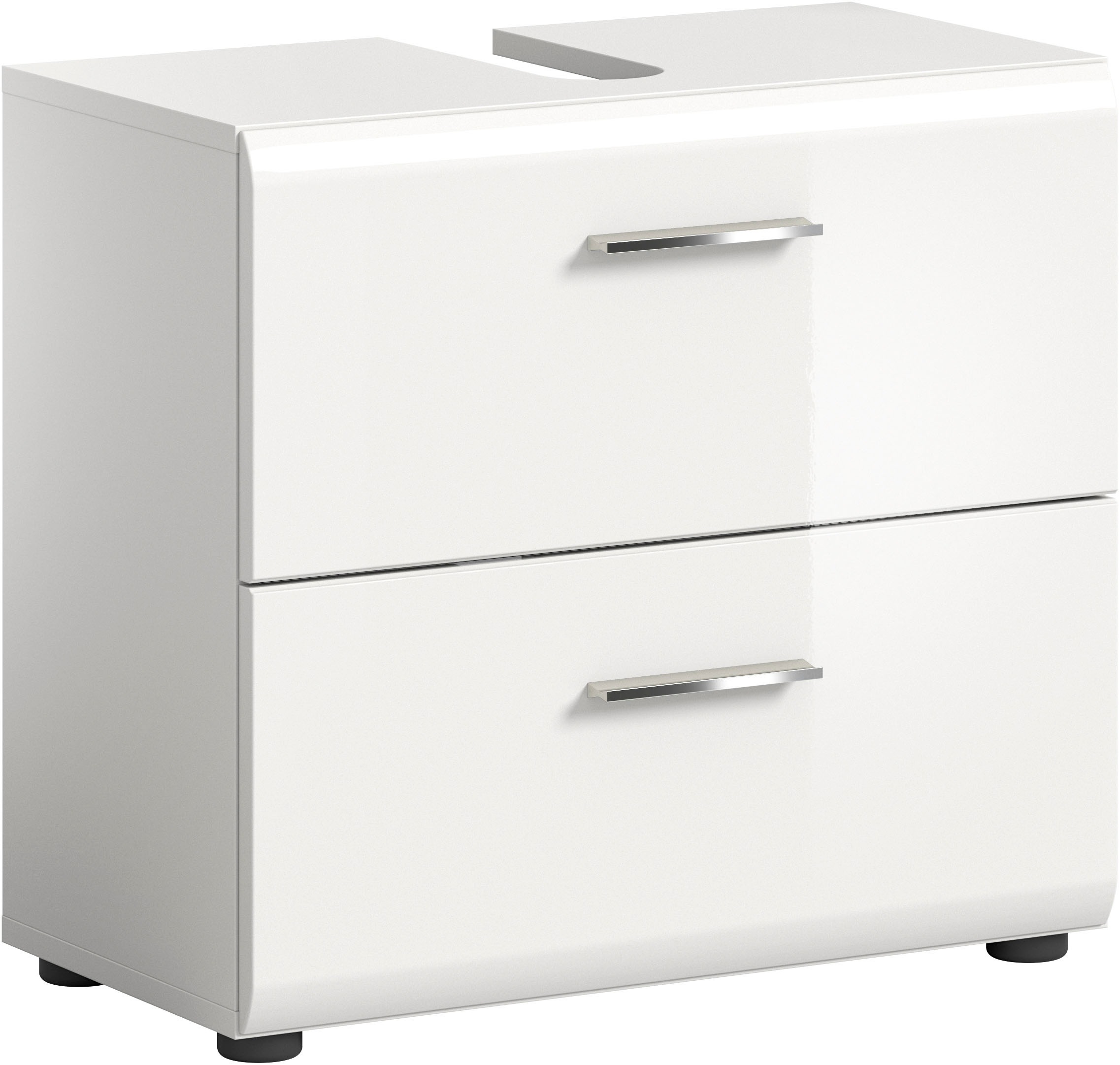 Image of welltime Waschbeckenunterschrank "FLORENZ, Breite 60 cm, 2 Schubkästen,ink. Siphonausschnitt" TOPSELLER, 1 Stk. tlg. hochwertige MDF Front, Griff chromglänzend, Badschrank, Bad