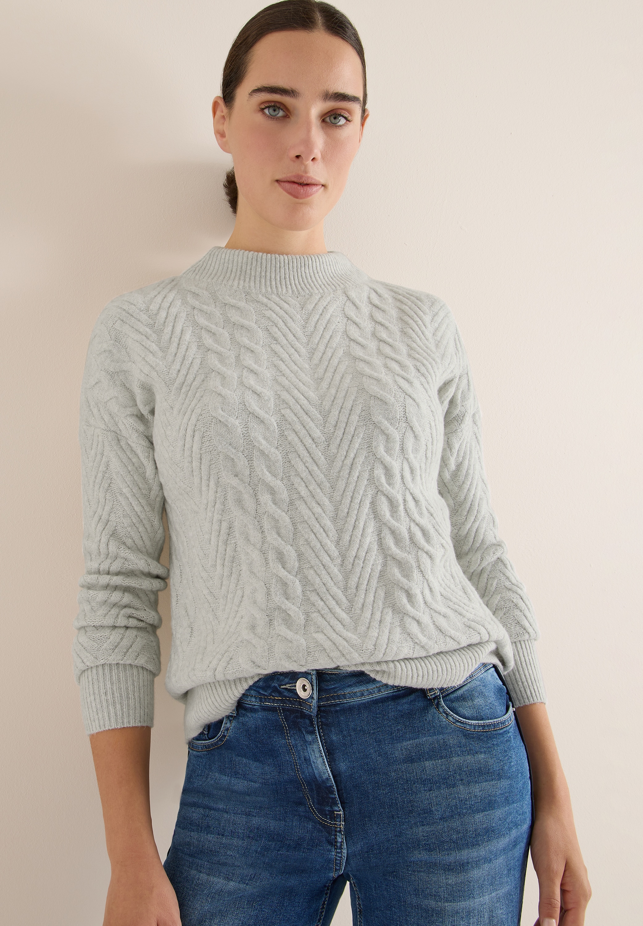 Image of Cecil Strickpullover mit Turtle Neck, Zopfmuster