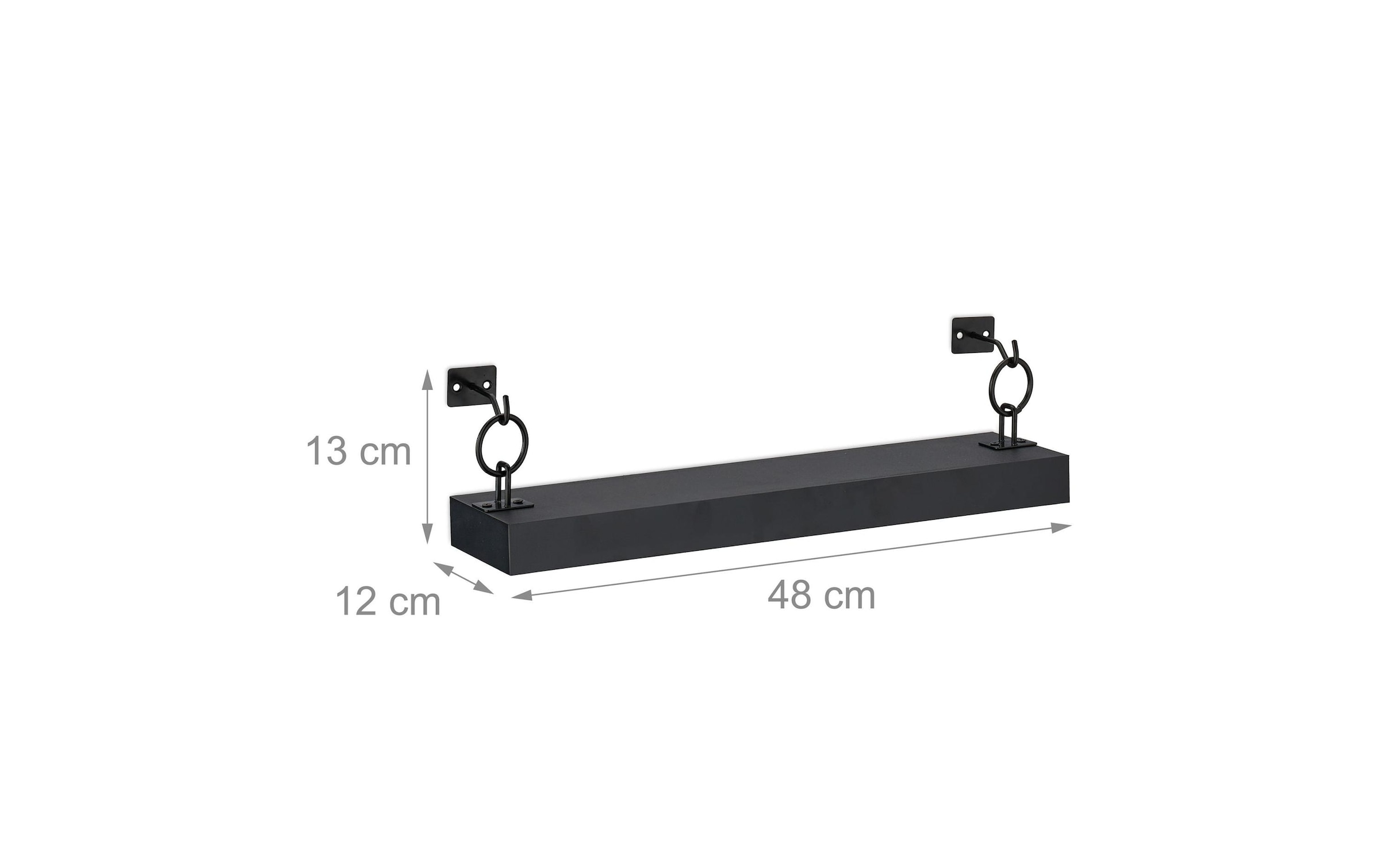 relaxdays Wandregal »2-er Set 13 cm, Schwarz«