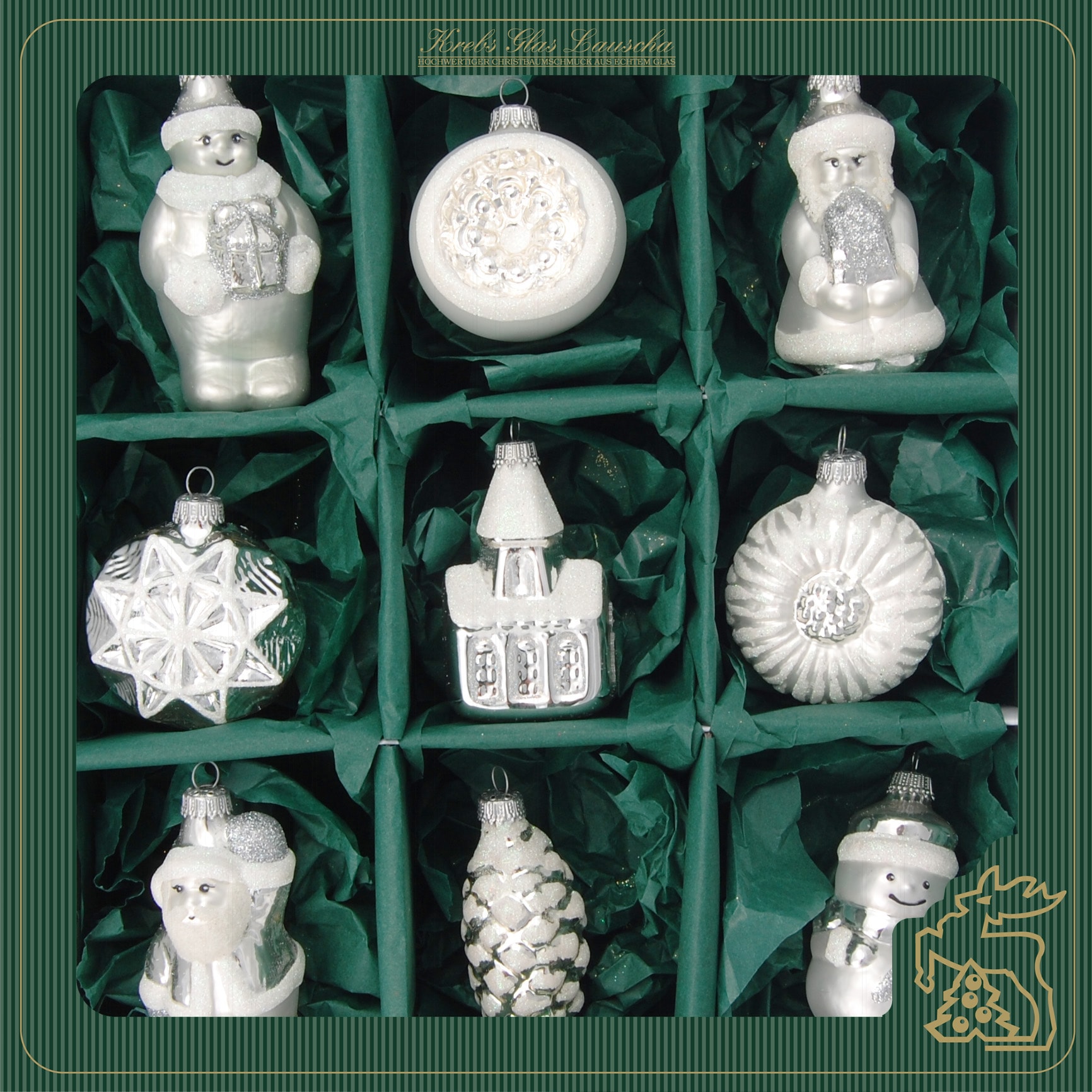 Krebs Glas Lauscha Décorations pour l'arbre de Noël »KGL03402« Set de formes et figures en verre