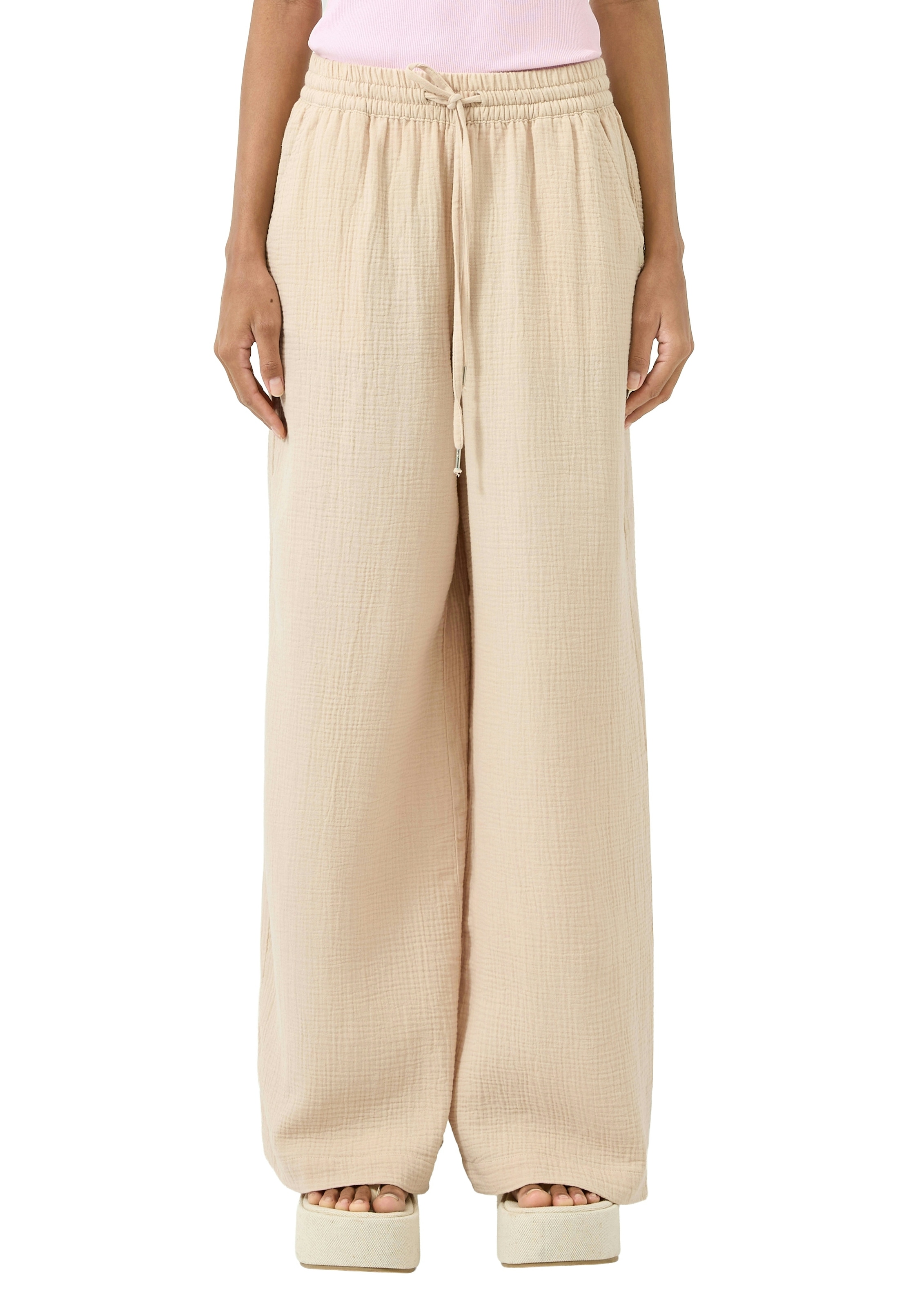 Image of QS Stoffhose mit Gummizug und weitem Bein
