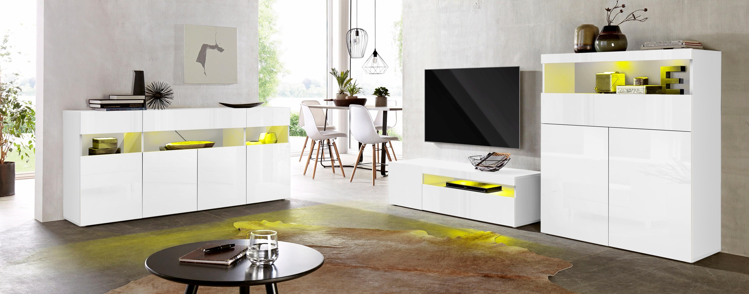 OTTO home Highboard "Schrank, Hochschrank, Hochkommode" mit 2 Türen und 1 Schubkasten, Breite 100 cm, ohne Beleuchtung