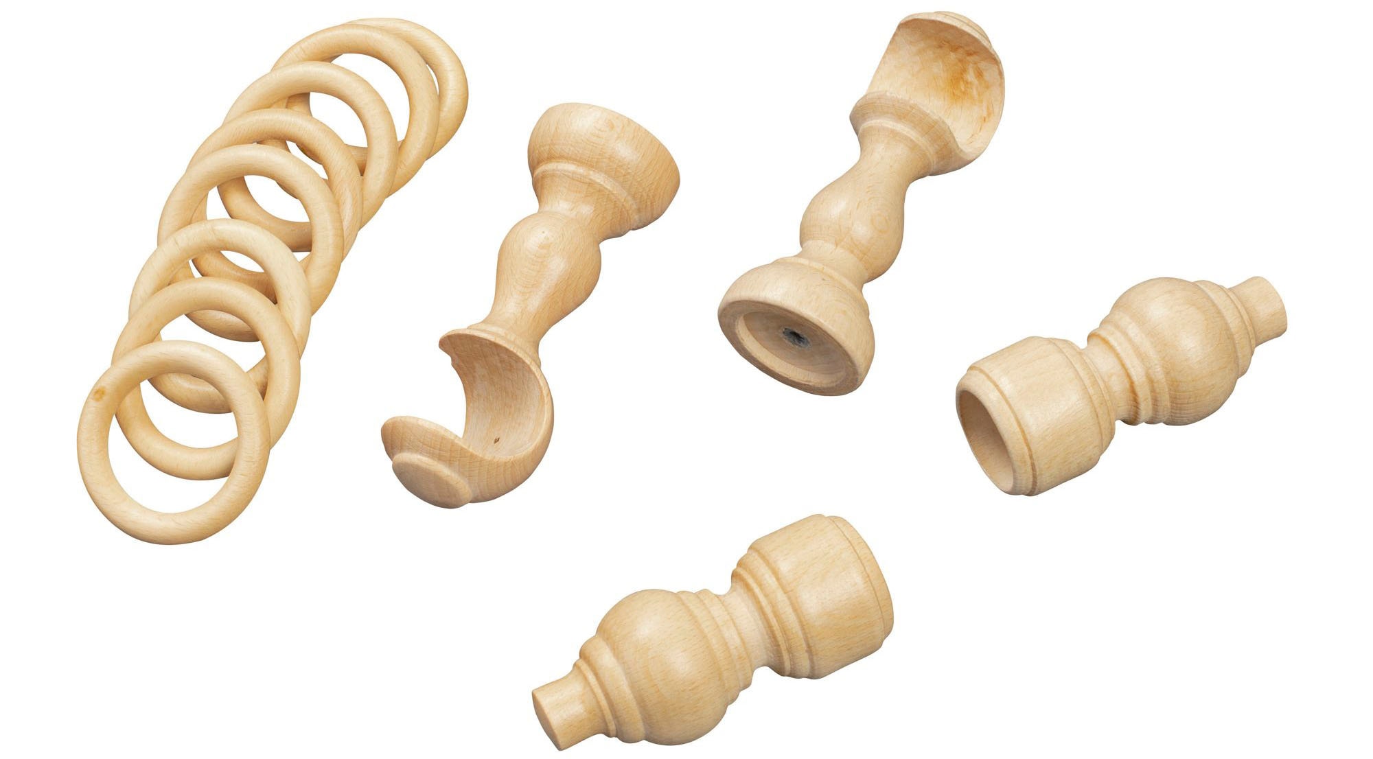 SN DECO GROUP Gardinenstange »Filigrano«, 1 läufig-läufig, Fixmass, 28 mm, Holz, verschiedene Längen und Farben, Komplettset