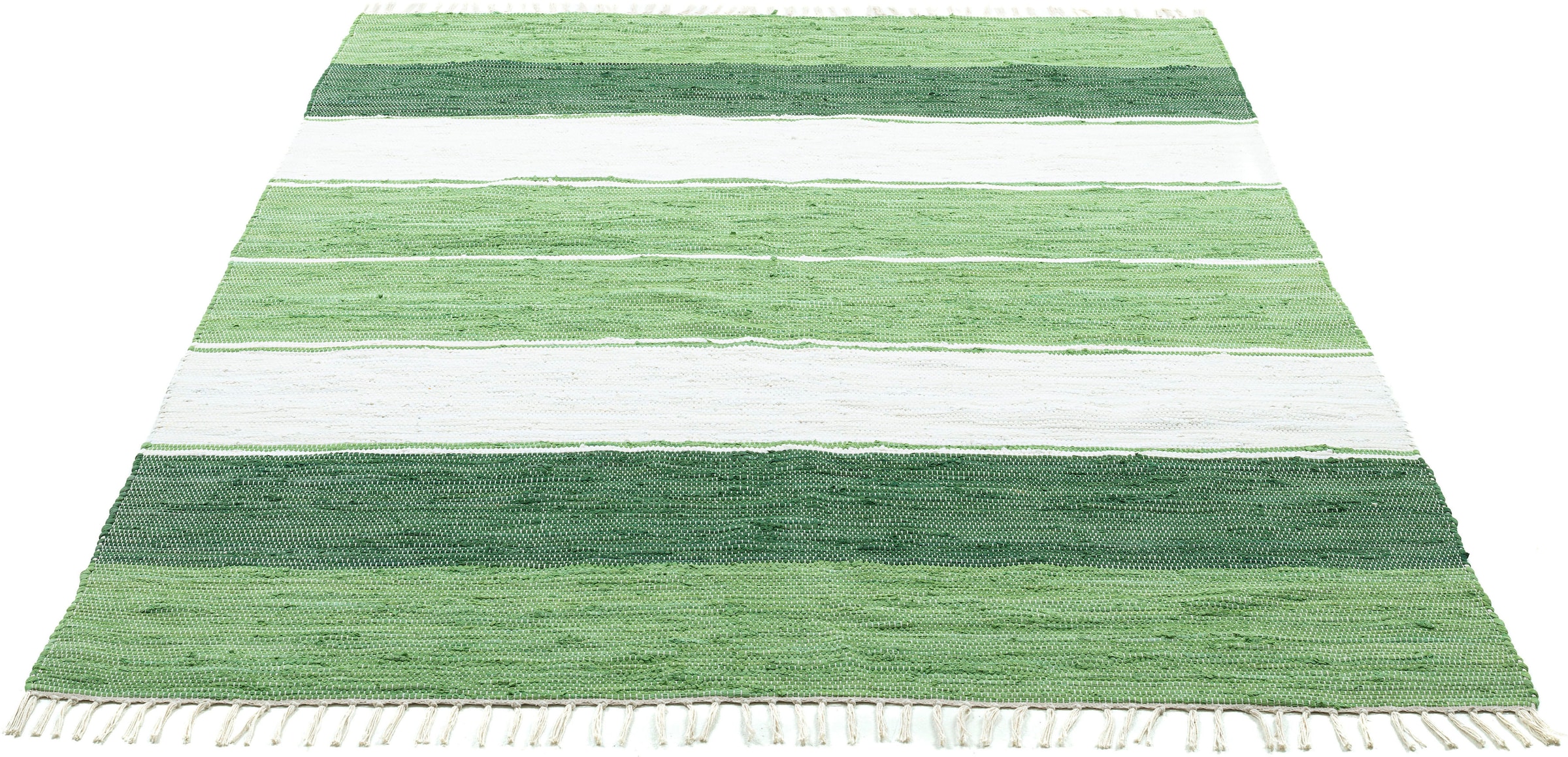 ♕ THEKO Teppich »Stripe Cotton«, rechteckig, Flachgewebe, gestreift, reine  Baumwolle, handgewebt, mit Fransen versandkostenfrei auf