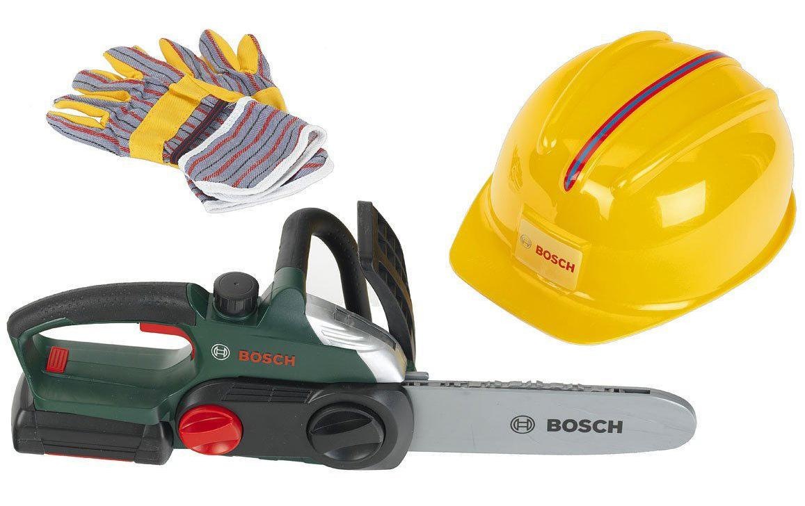 Image of Spielwerkzeug "Klein-Toys Bosch Kettensäge mit Helm und Handschuhe"