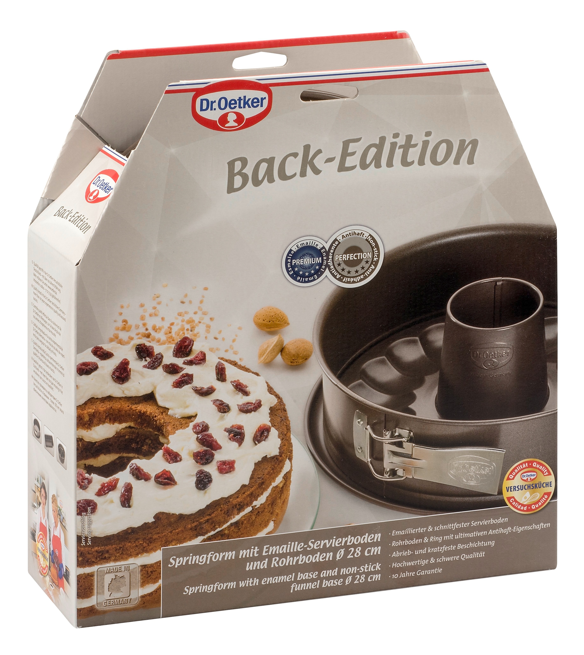 Dr. Oetker Küchenhelfer Springform »Back-Edition, mit Servier- & Rohrboden« Antihaft-Beschichtung, schnitt-& kratzfest, hitzebeständig bis 230°C